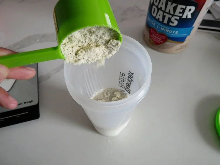 Take two scoops of protein as shown above for maximal gains.