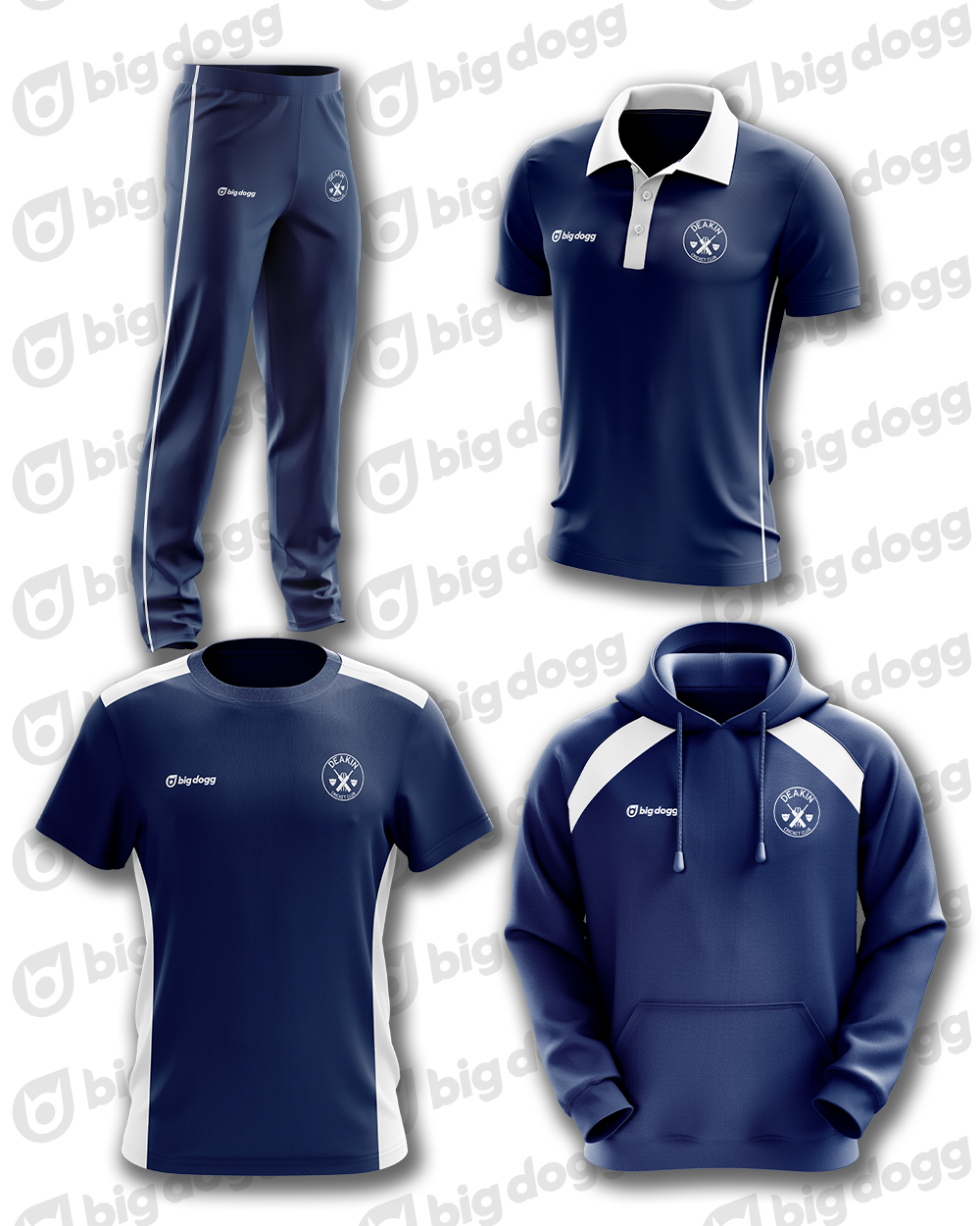 DCC Combo 2 (T20 Navy Playing Shirt, T20 Navy Playing Pants, Hoodie &amp; Training Shirt)