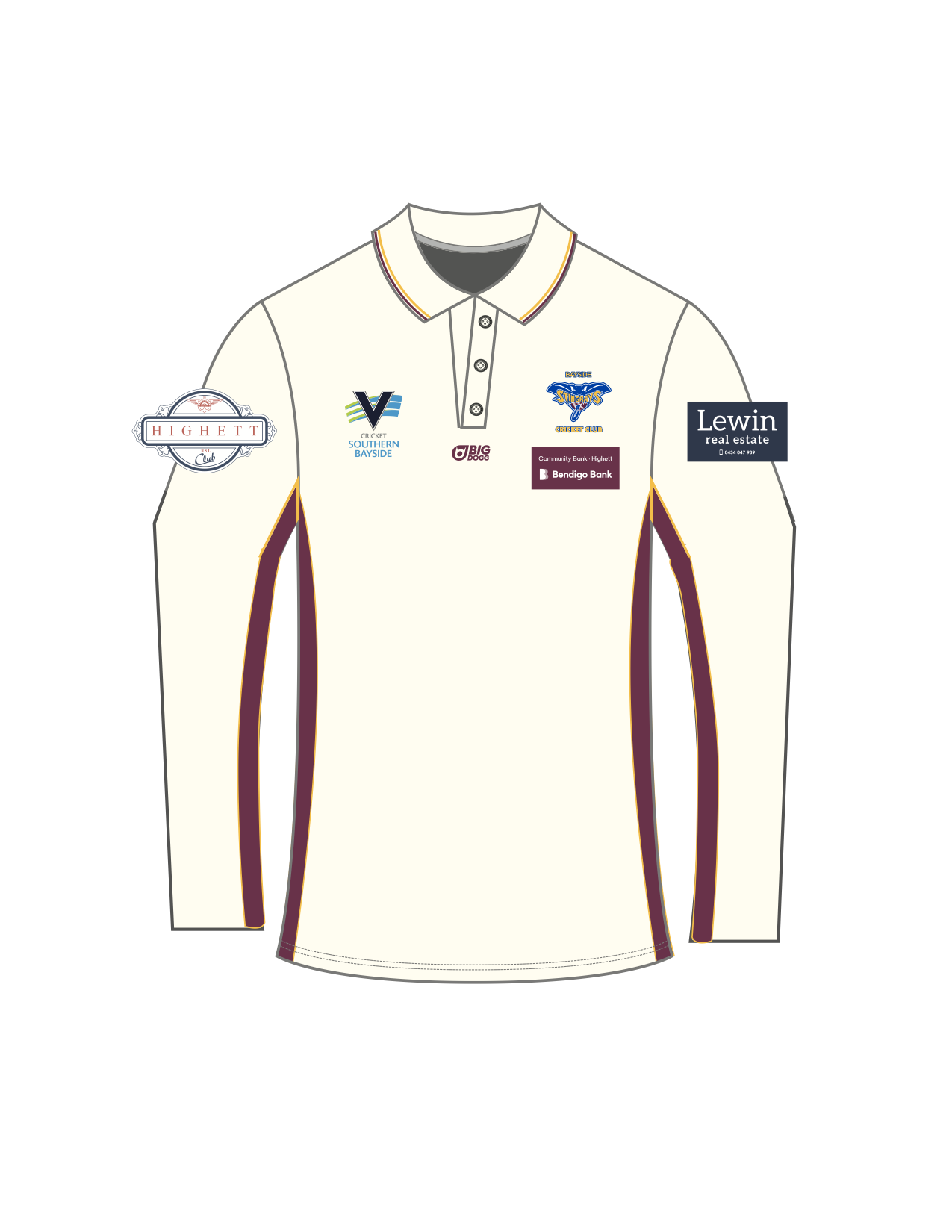 BSCC - LONG SLEEVE Two Day Playing Shirt (Cream)