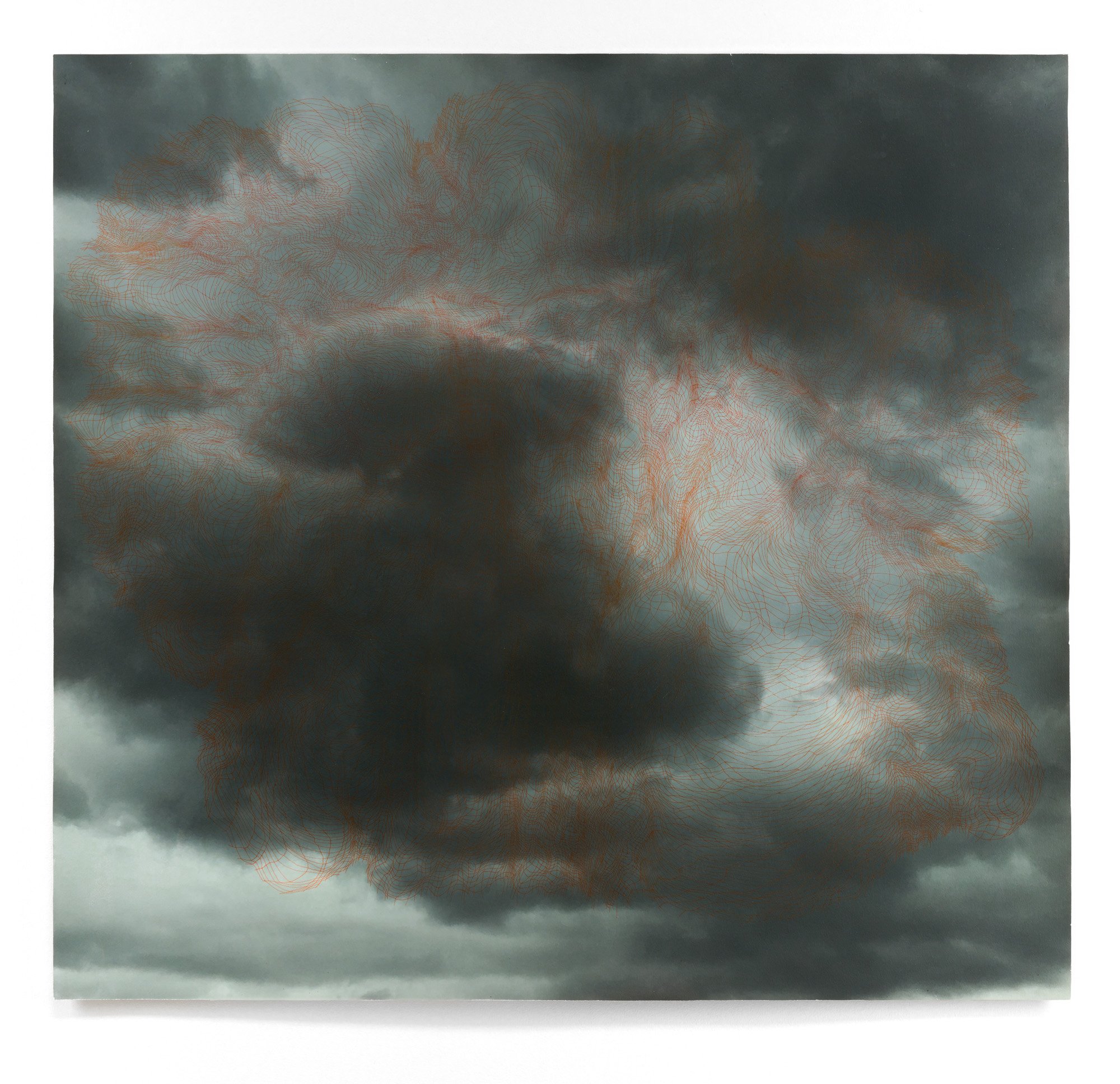 Loom, 2021 inkjet print, ink, paper 40"x43"