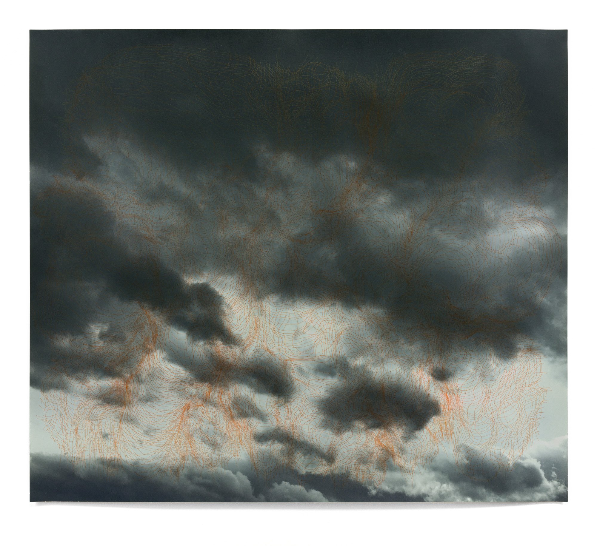 Hum, 2022 inkjet print, ink, paper 42”x47.5”