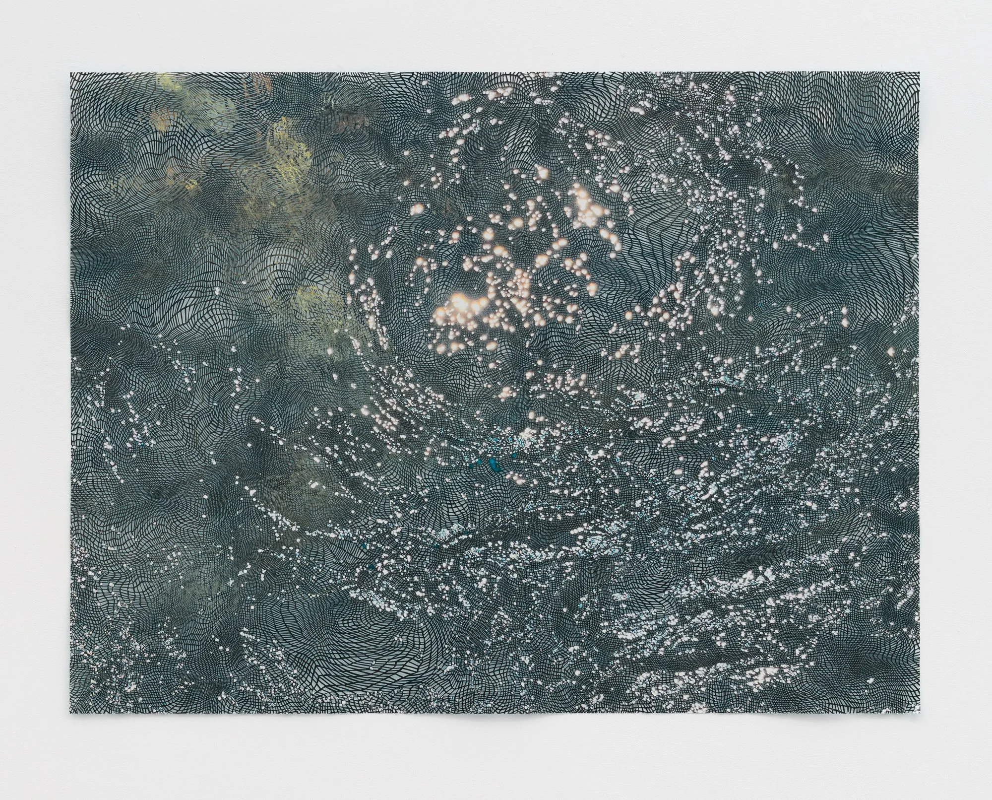 Untitled (river 2), 2026 watercolor, inkjet print, paper 42” x 55.5”