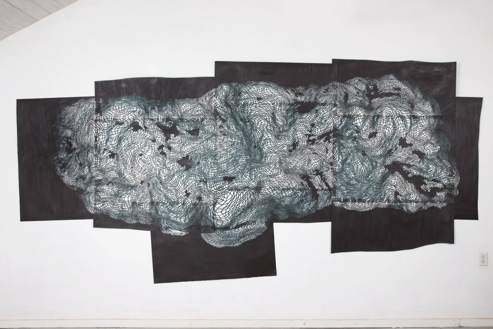 Black Cloud , 2017 acrylic paint, paper 74” x 155”