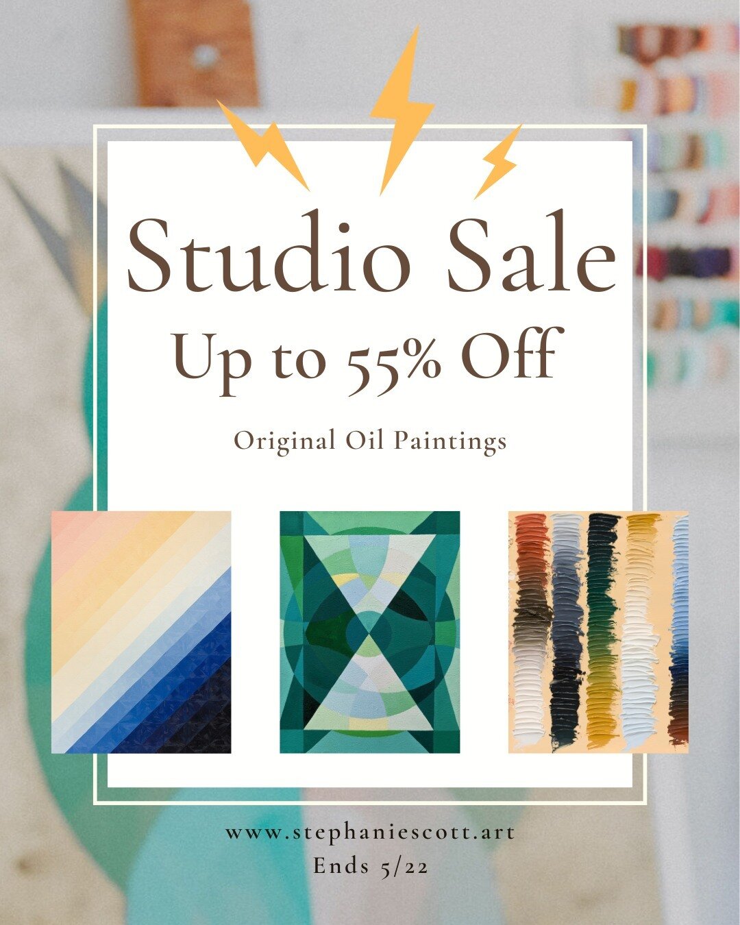 Studio Clearance Sale is now LIVE! Get up to 55% off of original oil paintings, starting at $65. Ships to US residents, free local pickup in Seattle. ⁠
⁠
#seattleartforsale #abstractoilpainter #paintingsforsale #bellevueartforsale #geometricpainting