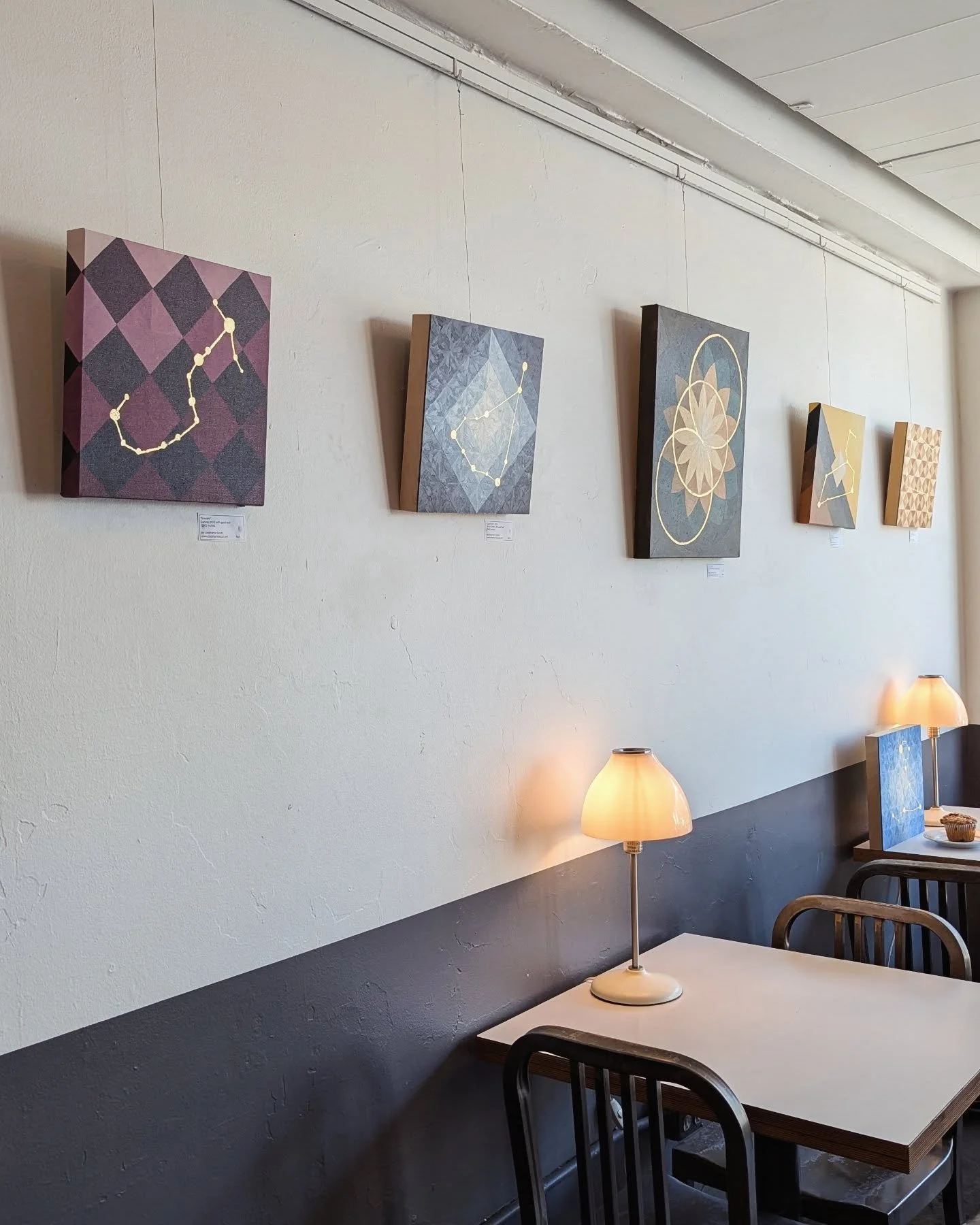 My art is back at @cafejavasti in Maple Leaf for the month of May! Featuring witchy favorites, zodiac pieces, and some new hyper textured paintings. ✨

Want to meet me at the cafe over the BEST cuppa joe? Send me a dm! We can yap about painting 😊