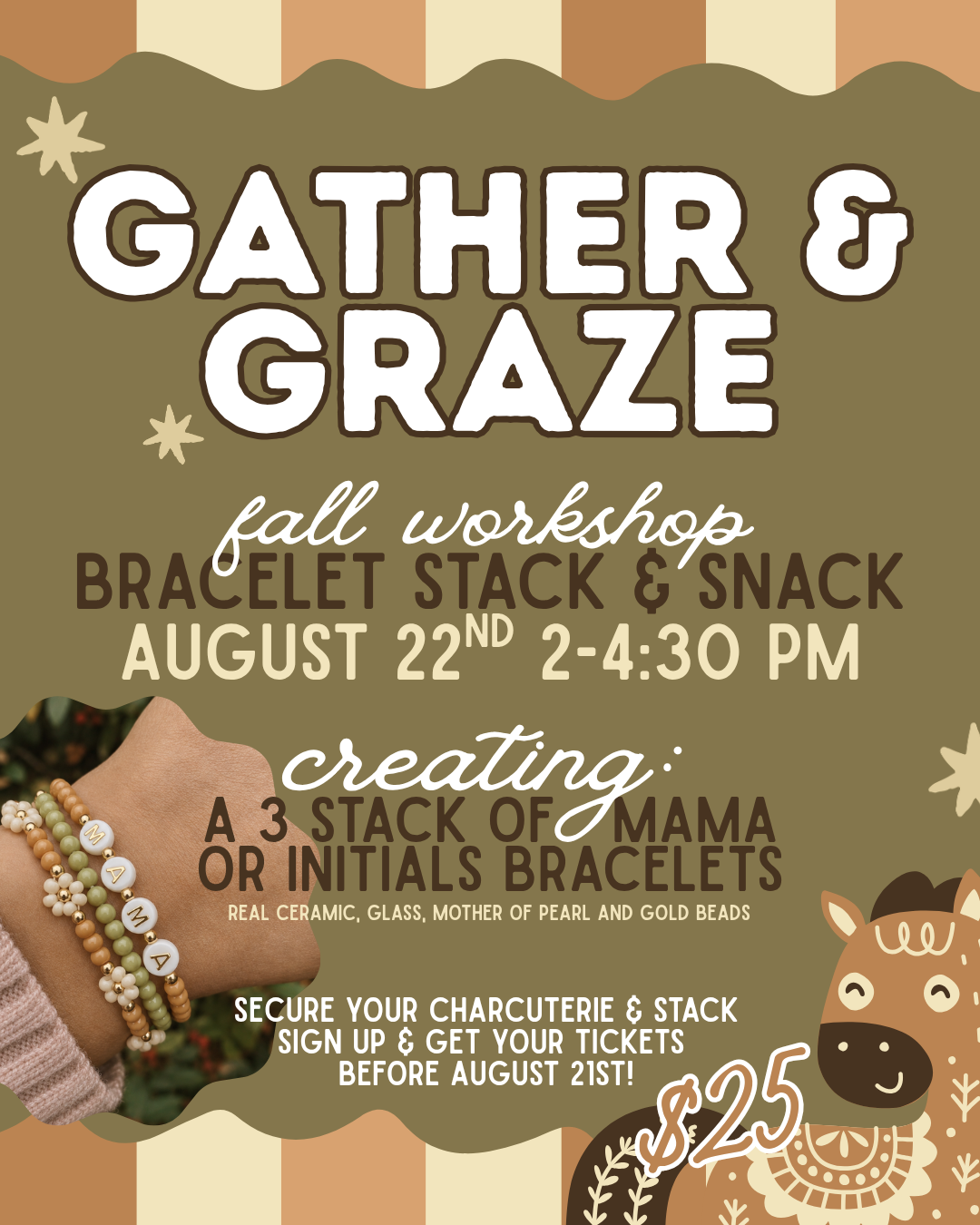 Gather &amp; Graze Workshop: Bracelet Stack and Snack