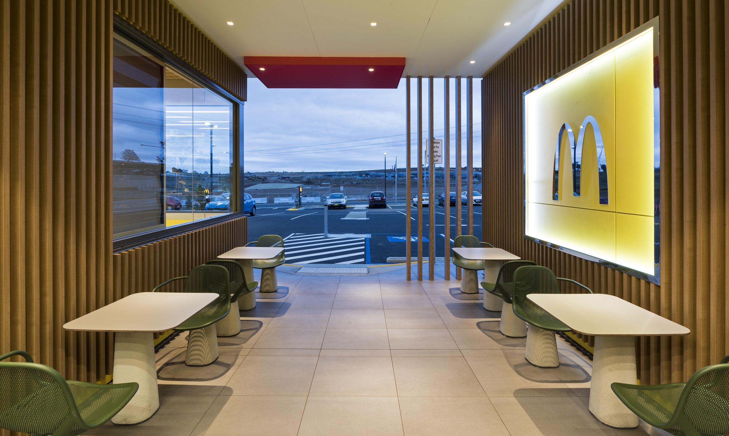  McDonald’s - Emerald Hills VIC Ever Art Wood® battens - Kabebari 30x50 &amp; 30x85 in Kuri Masame 