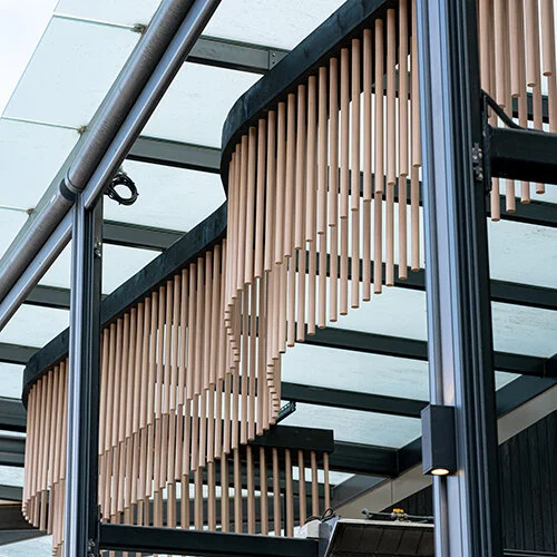 Using timber look battens to create rhythm in design