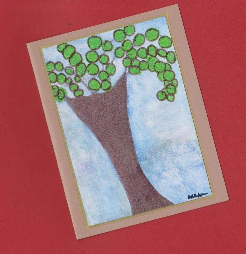 Tree art blank note cards