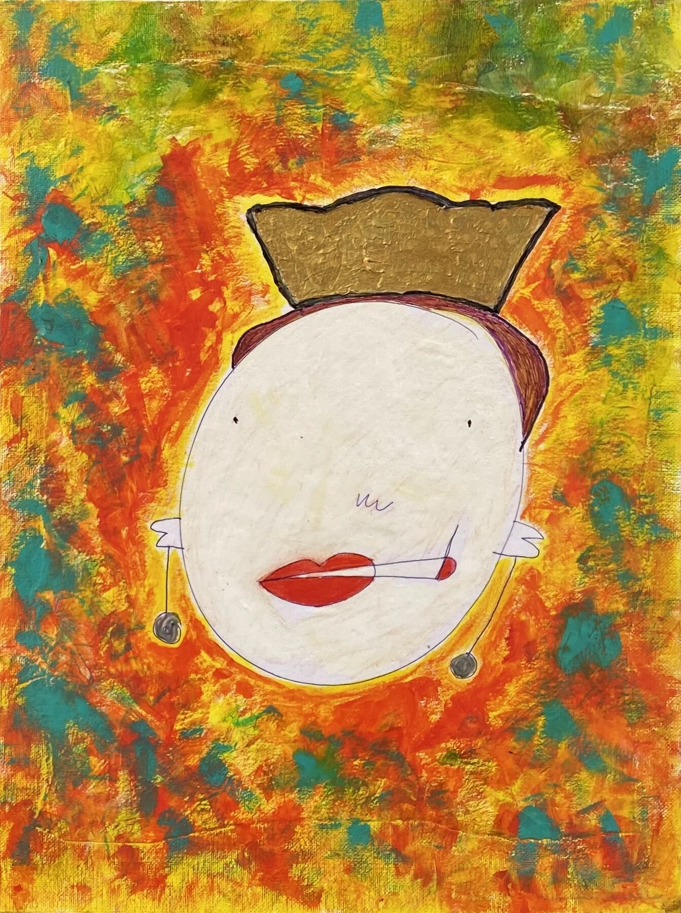 smoking lady painting