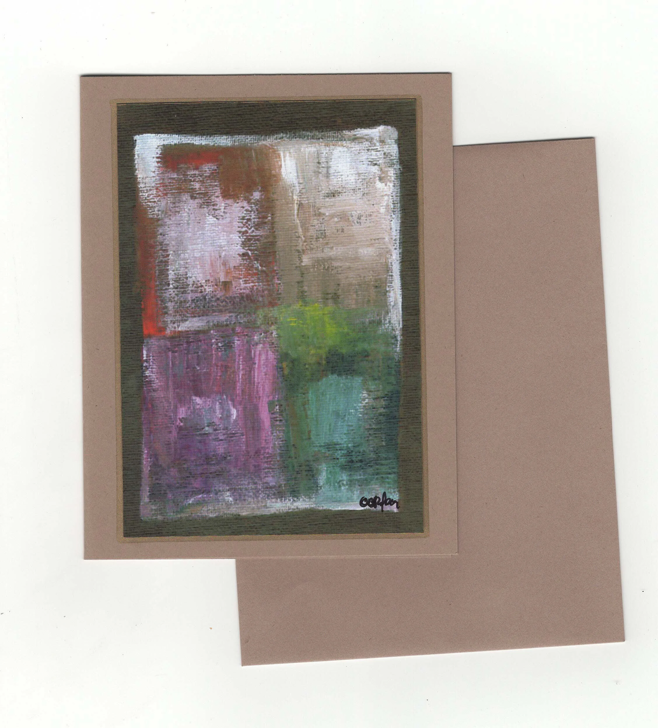 abstract art blank note card