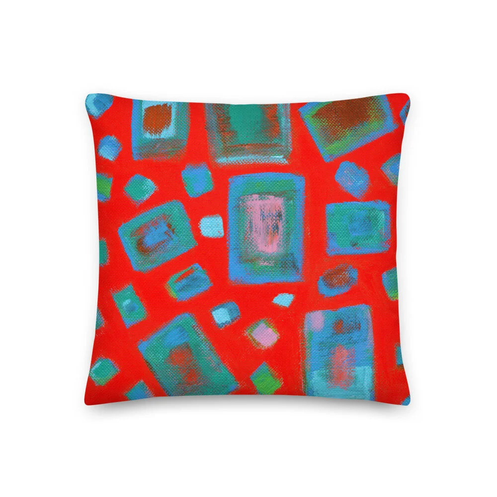 allover print art throw pillow