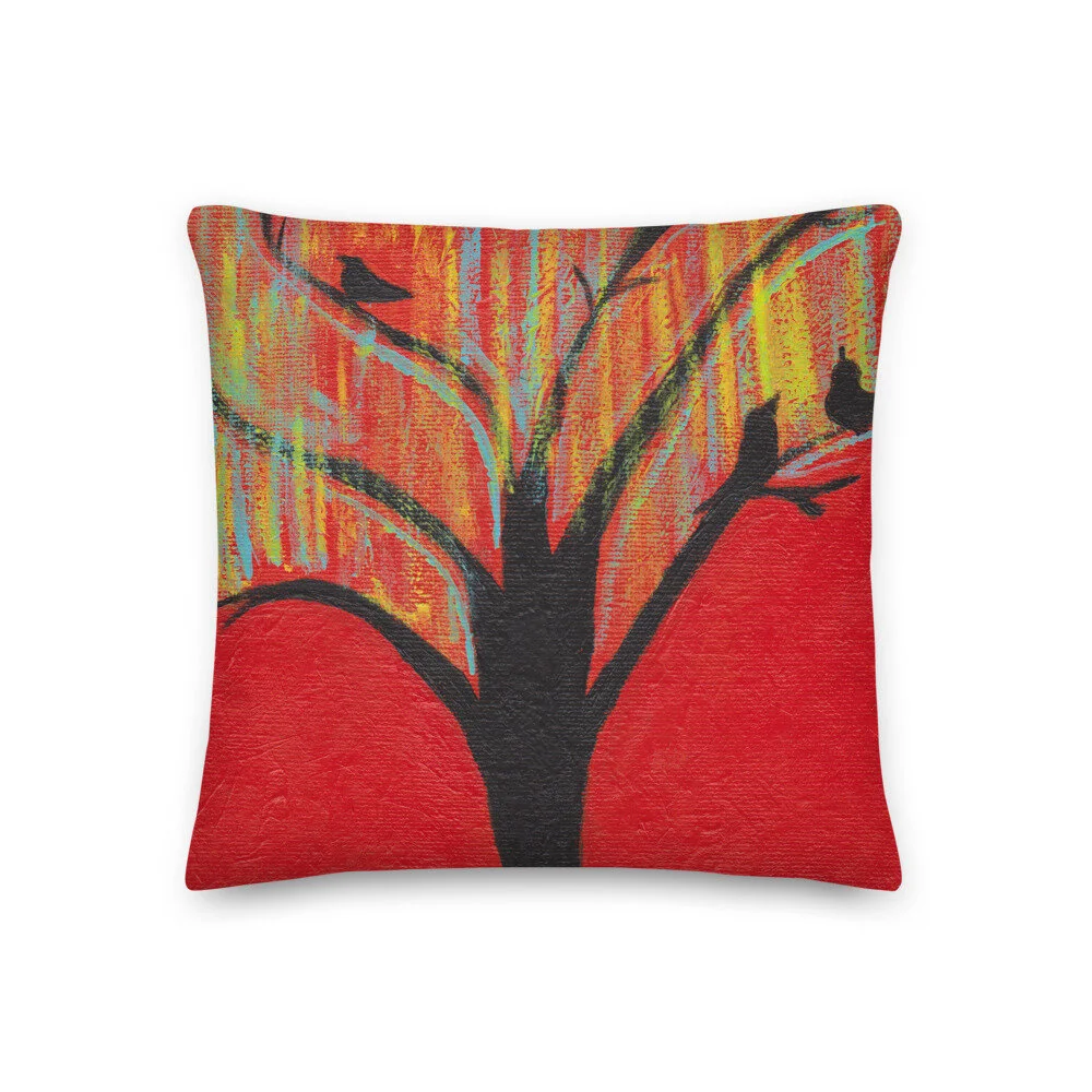 allover print art throw pillow