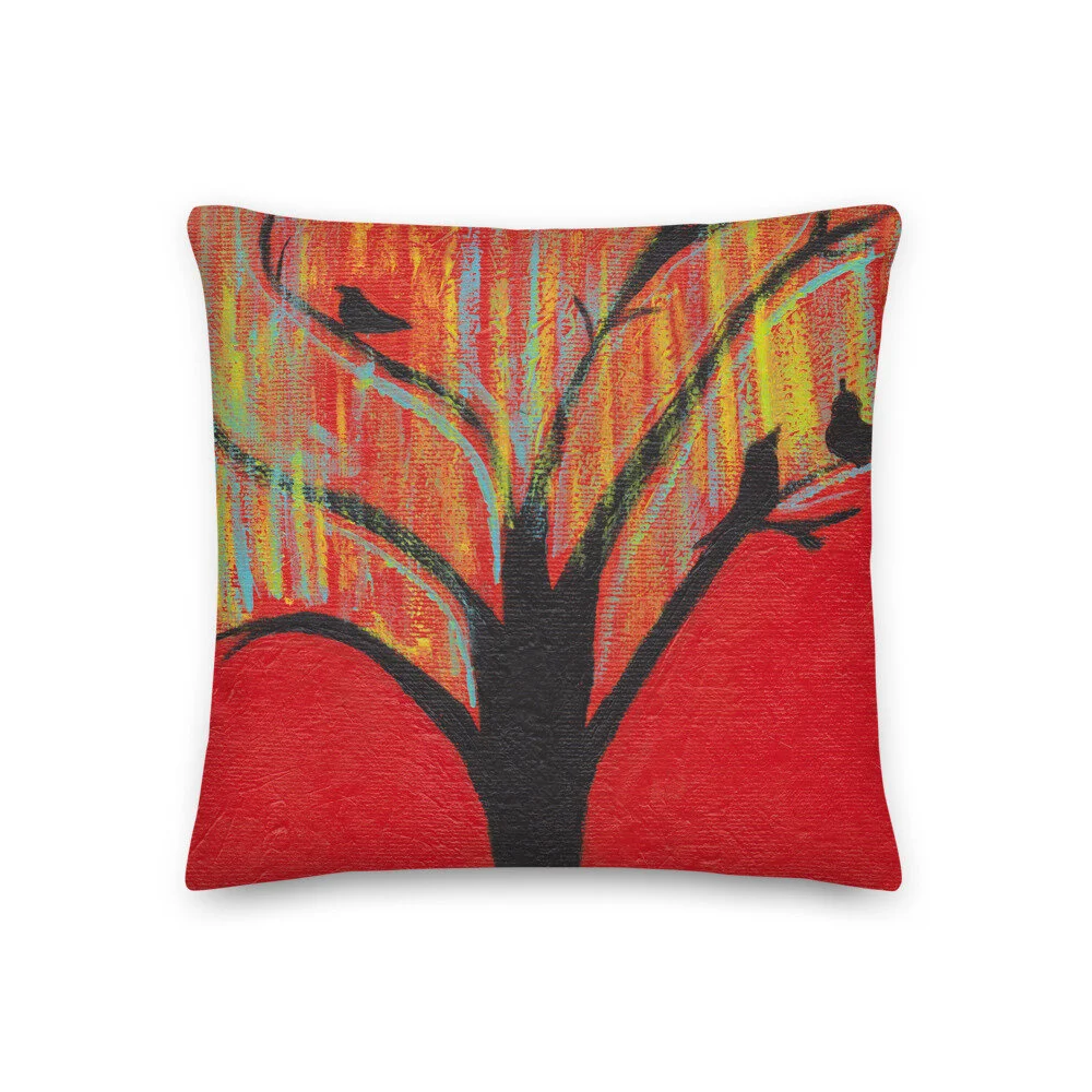 allover print art throw pillow