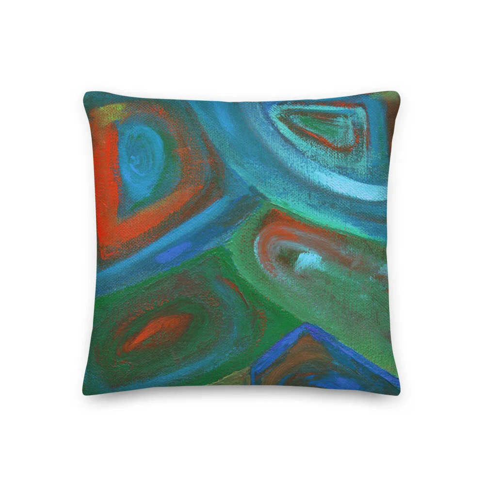 allover print art throw pillow