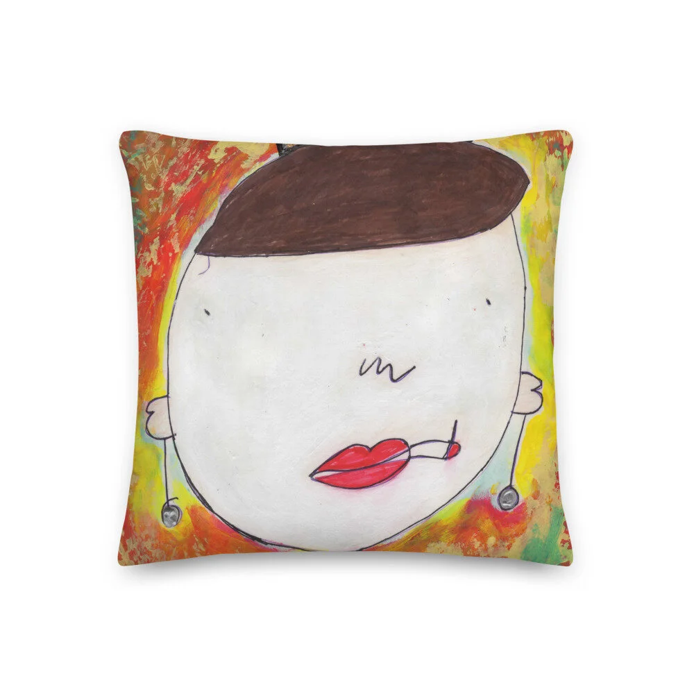 allover print art throw pillow