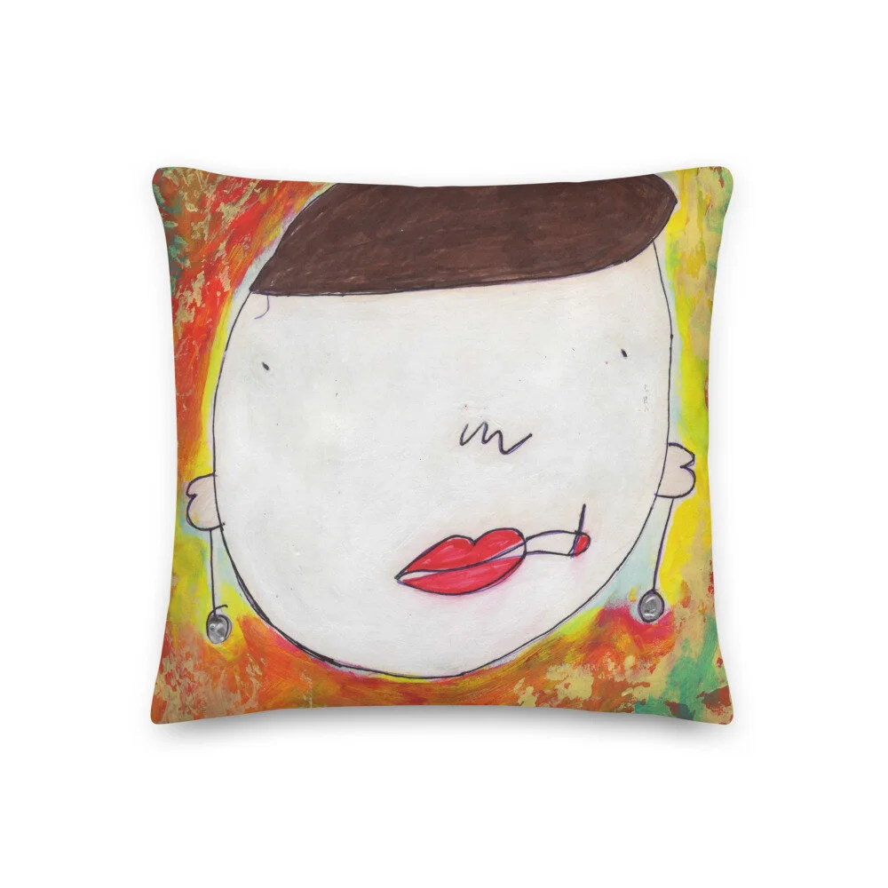 allover print art throw pillow