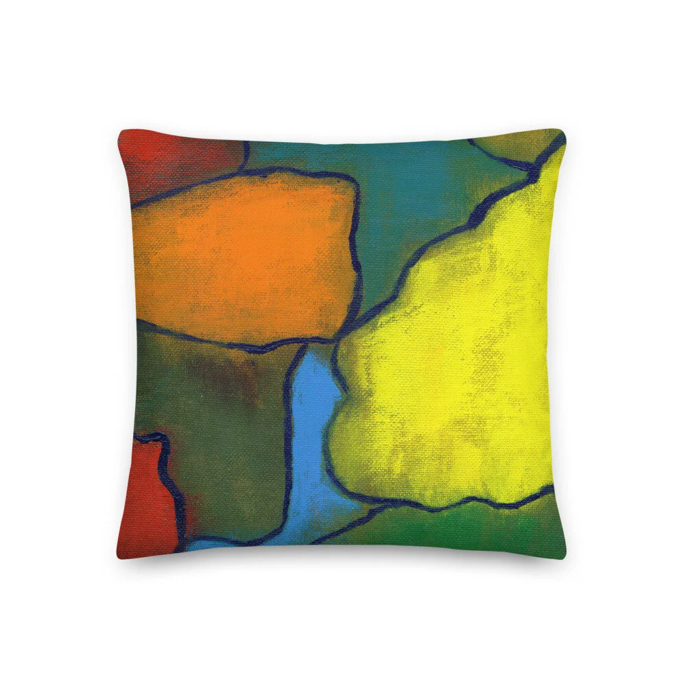 allover print art throw pillow