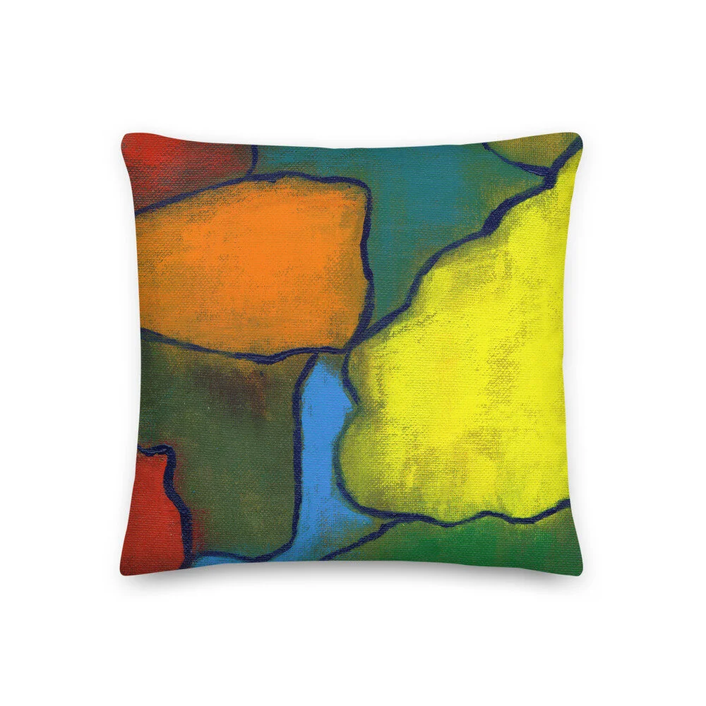 allover print art throw pillow