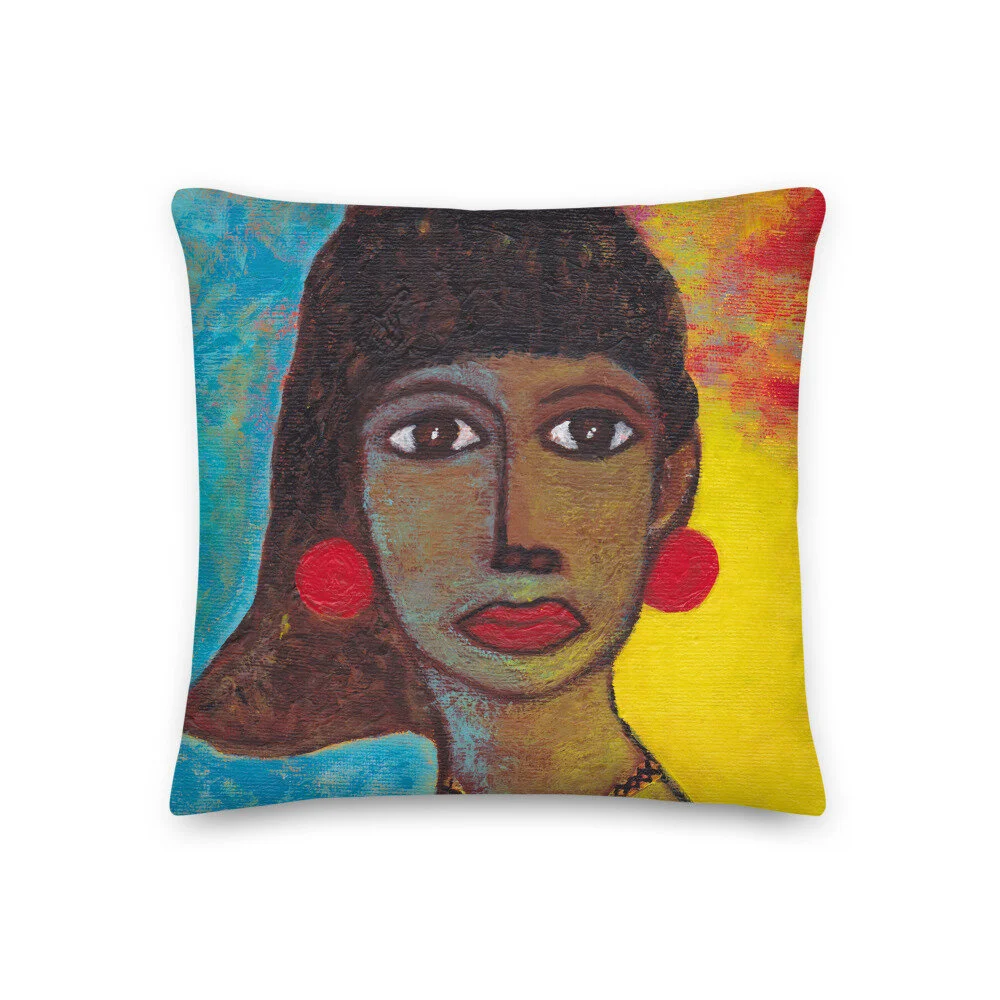 allover print art throw pillow