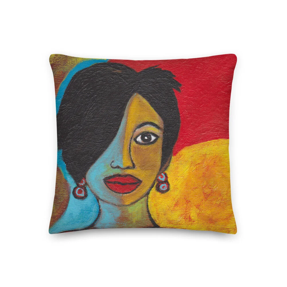 allover print art throw pillow