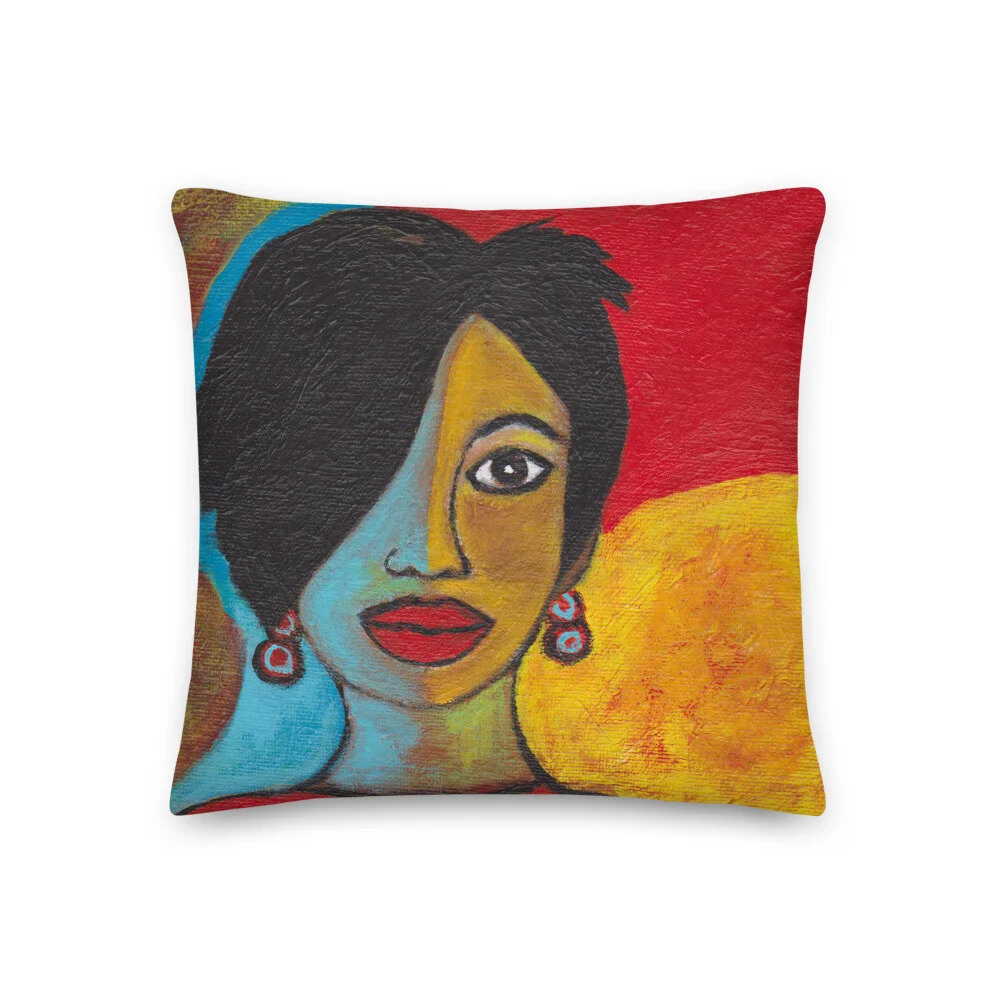 allover print art throw pillow