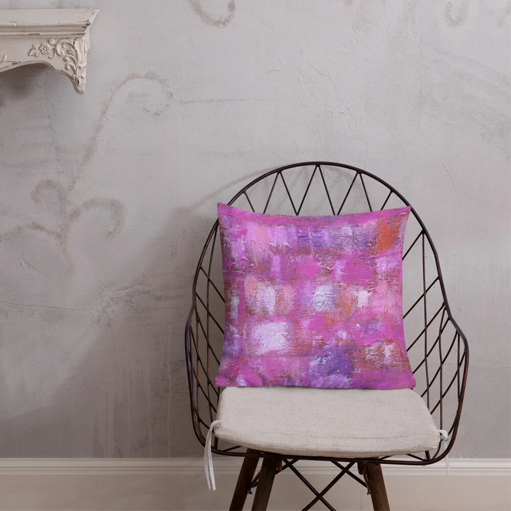 allover print art throw pillow