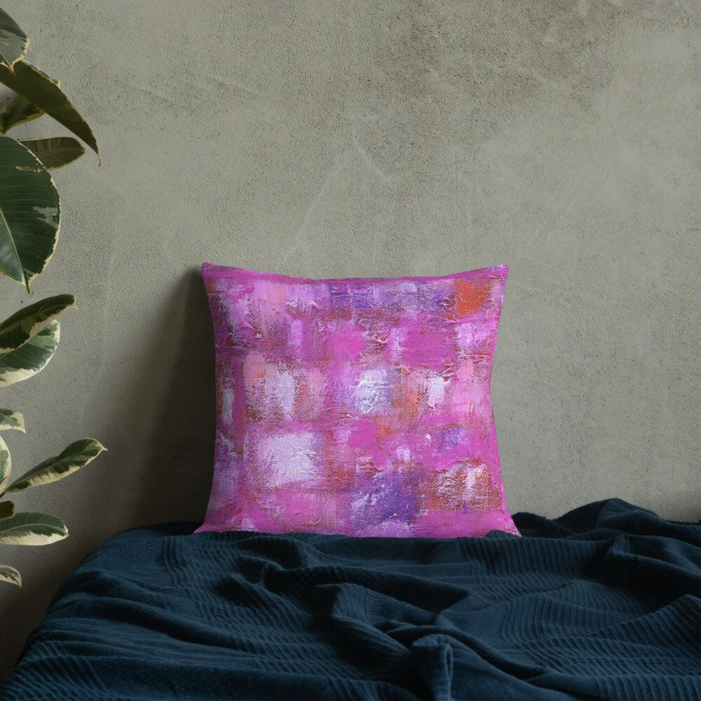 allover print art throw pillow