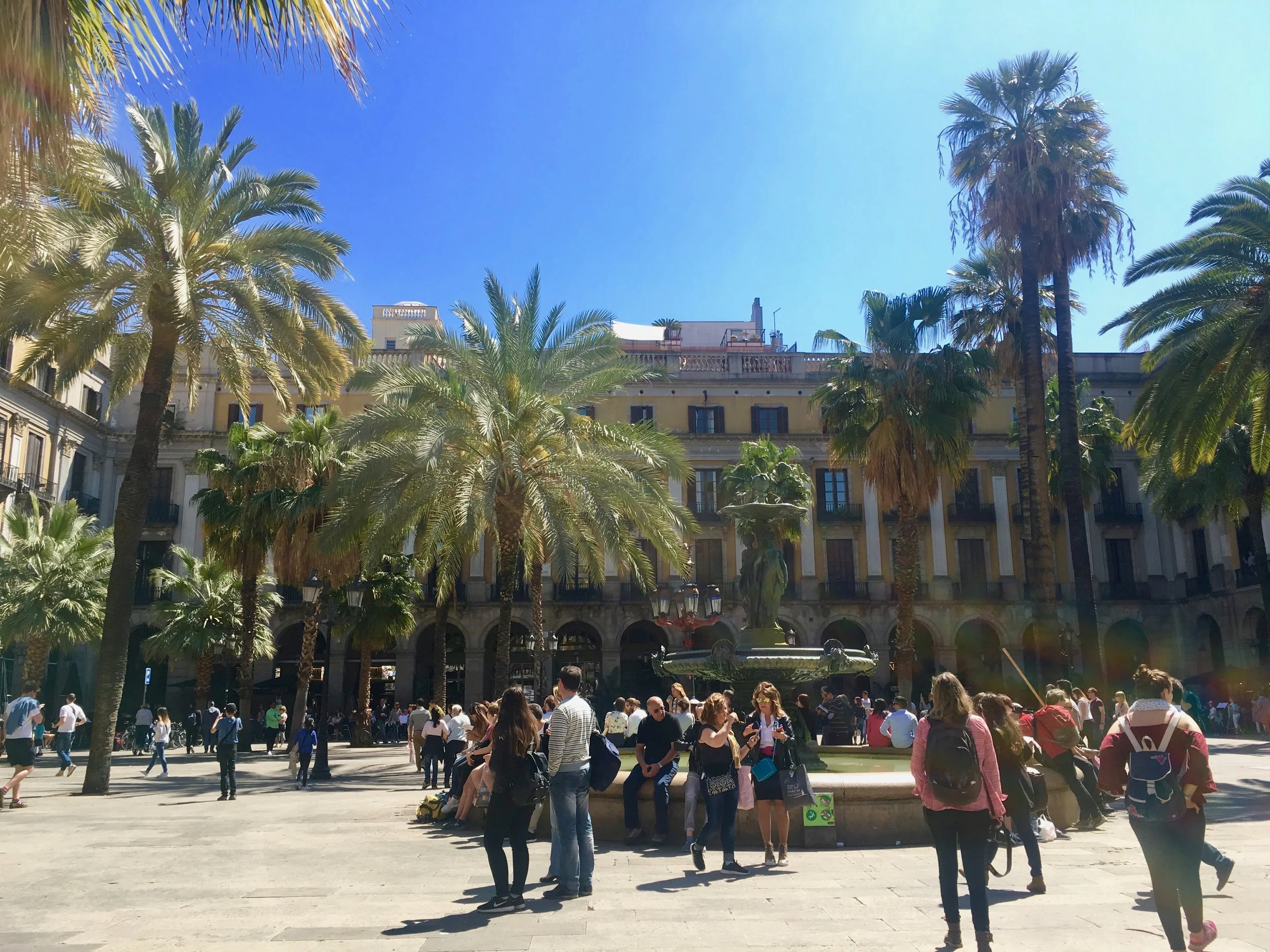 Plaza Real~ a famous square in the Gothic quarter of the city