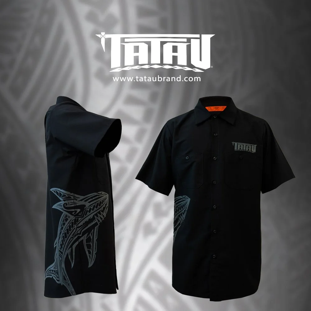 Tatau Shark Work Shirt Black