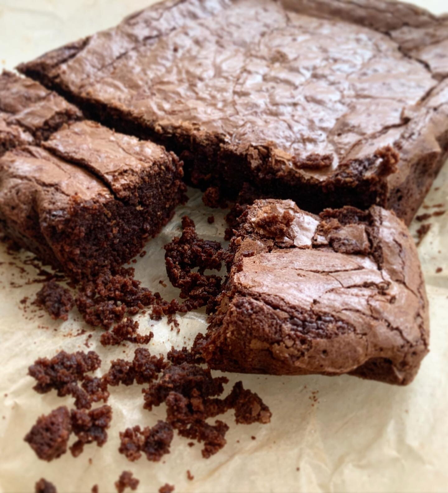 Gluten free chocolate, almond &amp; peanut butter brownies 😋 - they were deliciously gooey and chocolatey but with a hint of salt from the peanut butter!  I used ground almonds in place of flour. 

Healthy eating is not about excluding food groups..