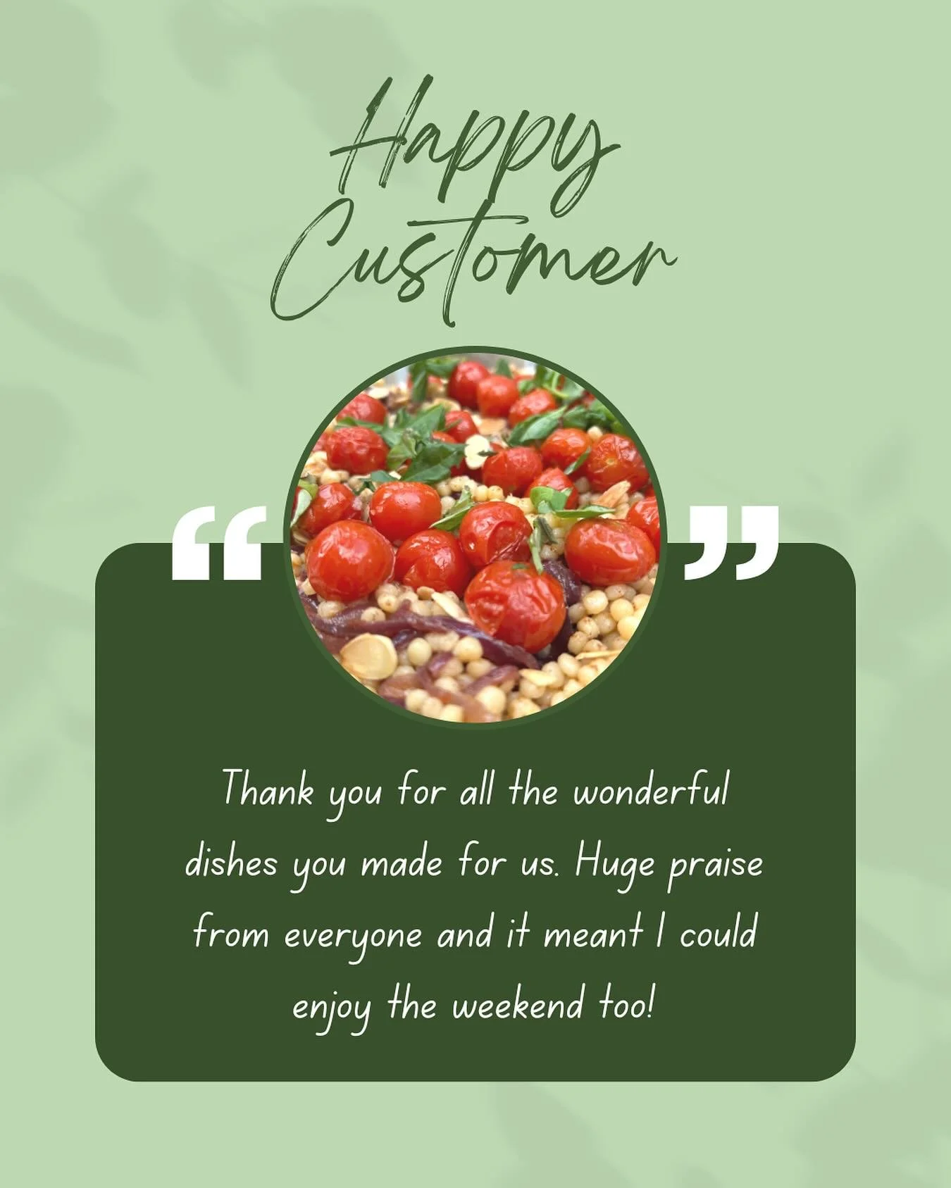 Always lovely to have such positive feedback 😃 

This was a fun event preparing dishes for a weekend celebration in the countryside.  I provided dishes for two evening meals so the hosts could enjoy entertaining without any stress. 

#stressfreeente