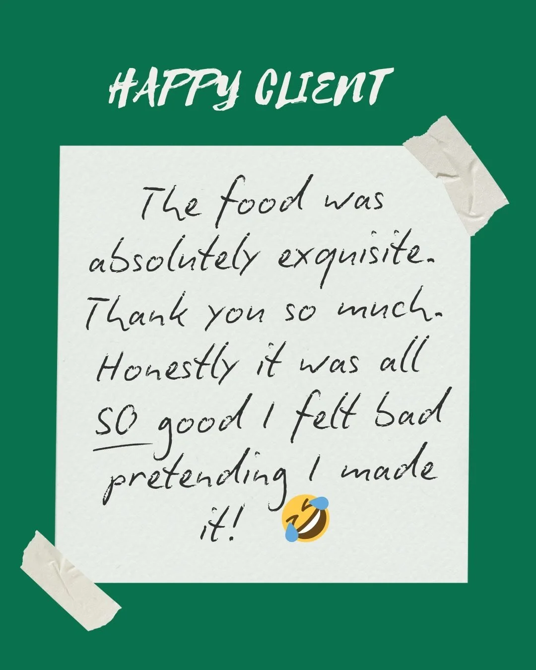 Not great for "word of mouth" business but lovely to hear such positive feedback from happy clients! 

#happyclients #wandsworthcommon #privatechef