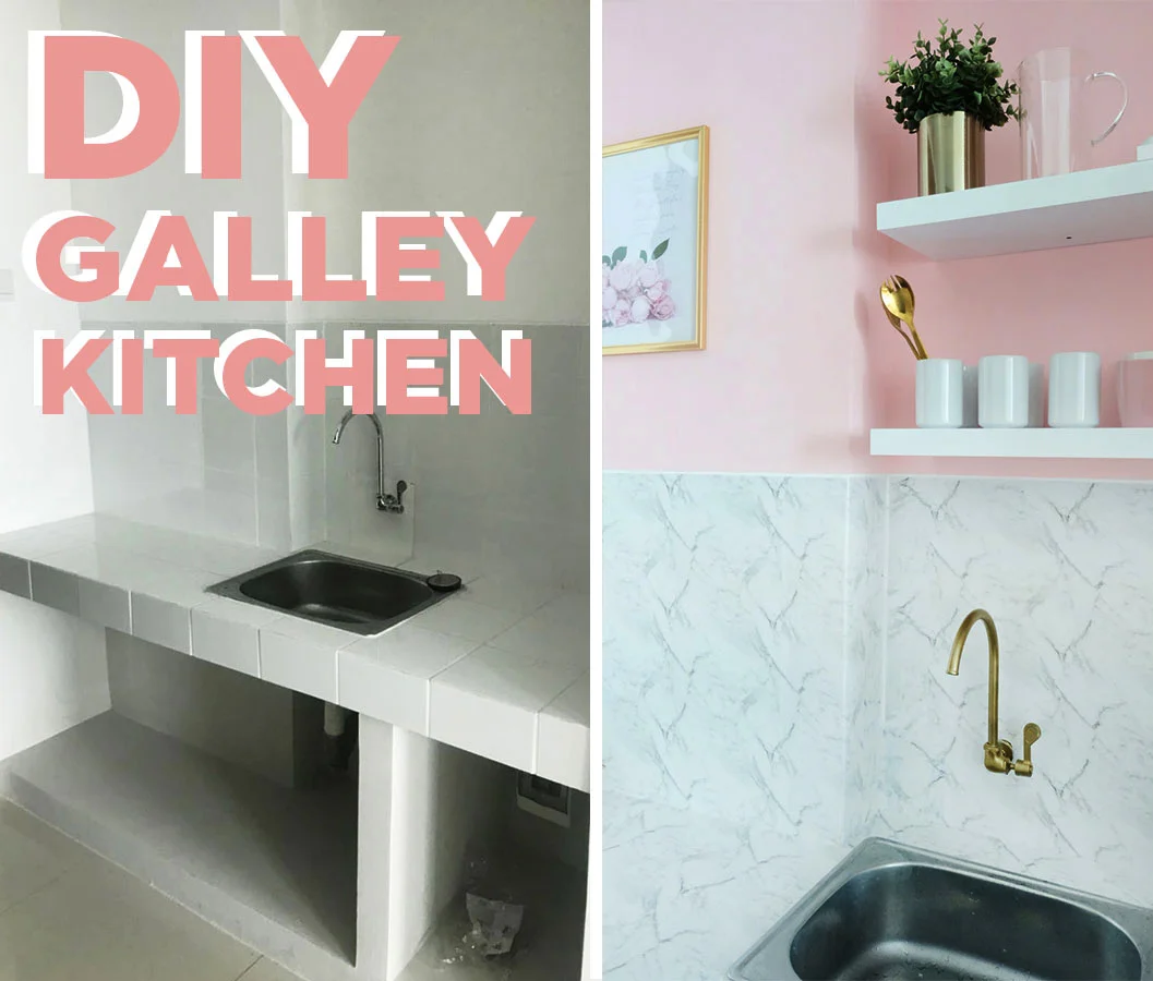 Mini Galley Kitchen Diy Renovation Under 500 Before After Harriet Co
