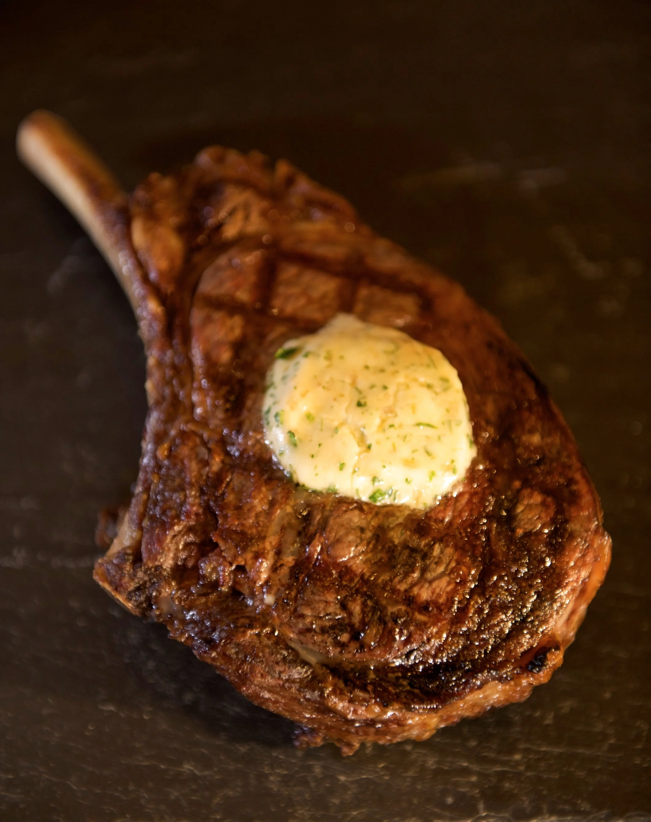 Charred Cowboy Steak with Whiskey Butter