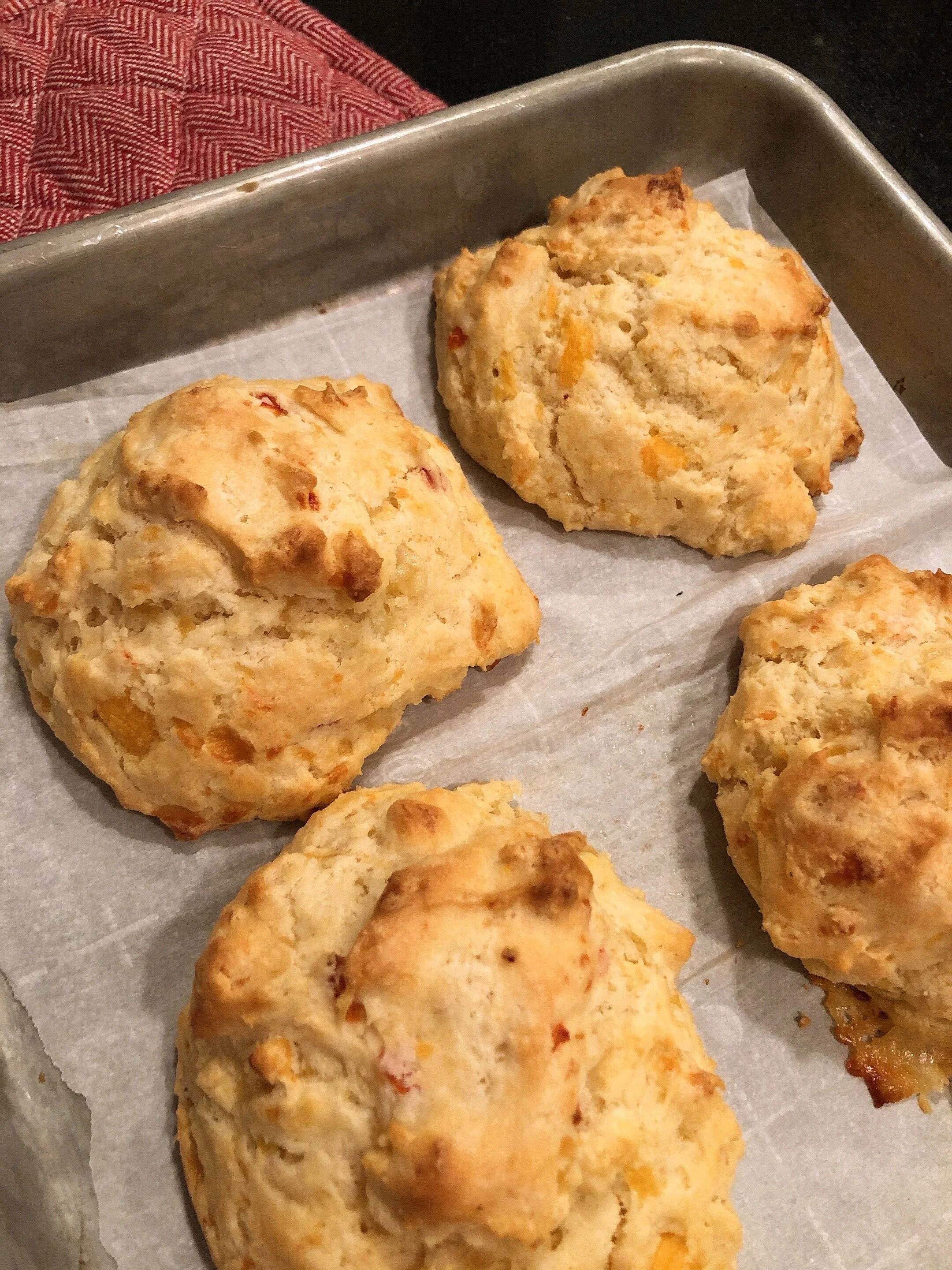 Karmel-Family Biscuits and a Pimento Cheese Variation