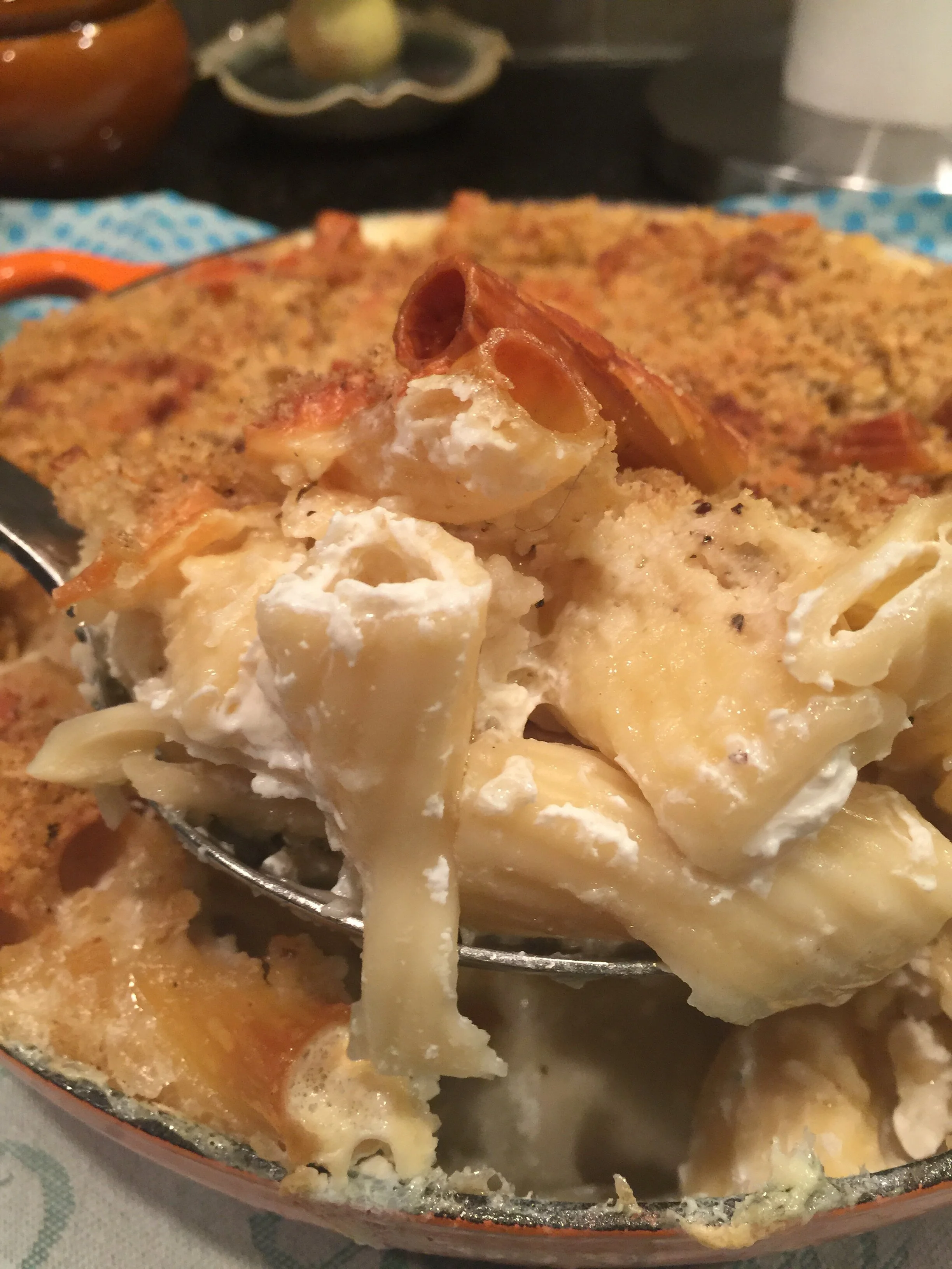 Homemade Mac n Cheese with Buttered Bread Crumbs 