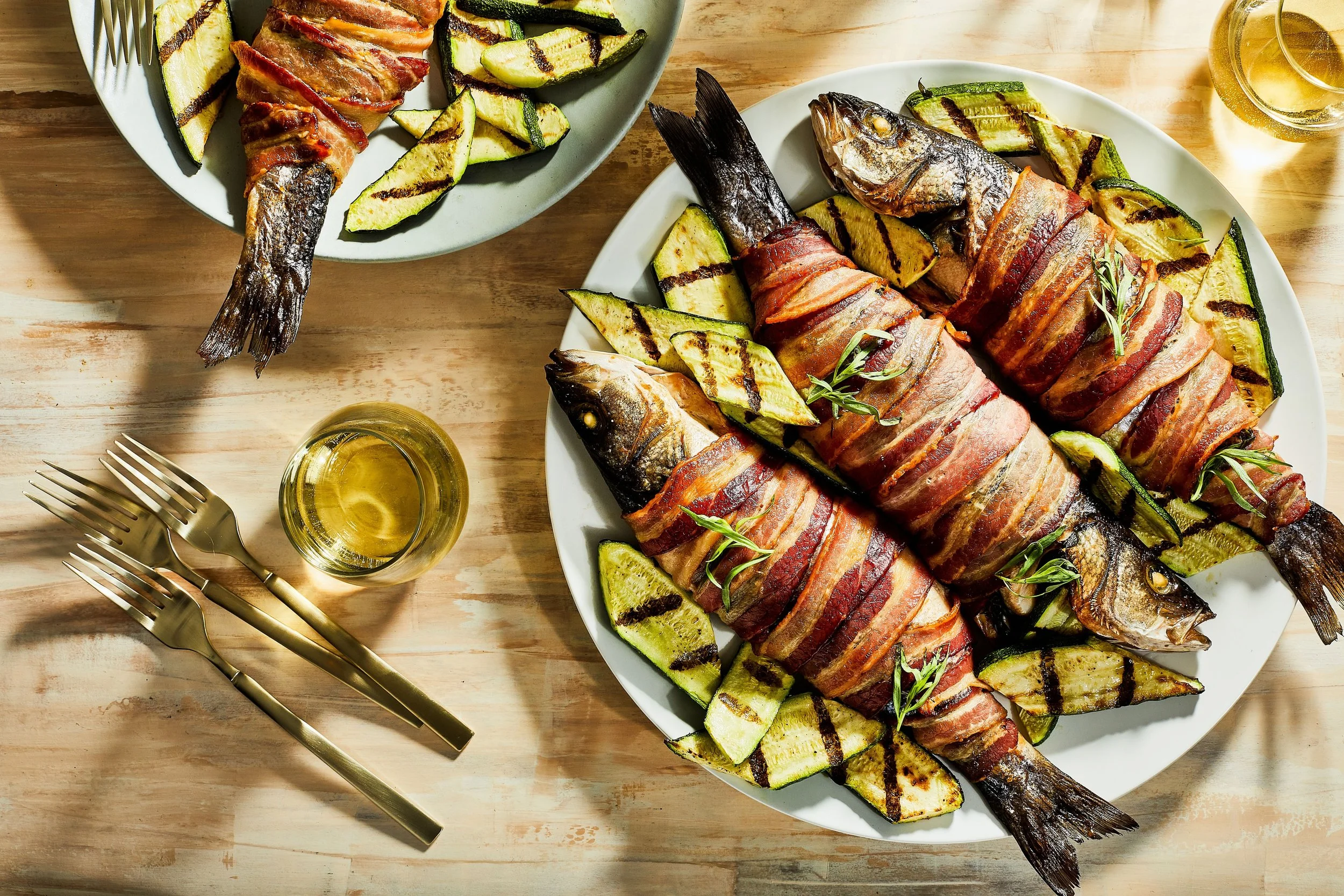 Grilled Bacon-Wrapped Trout