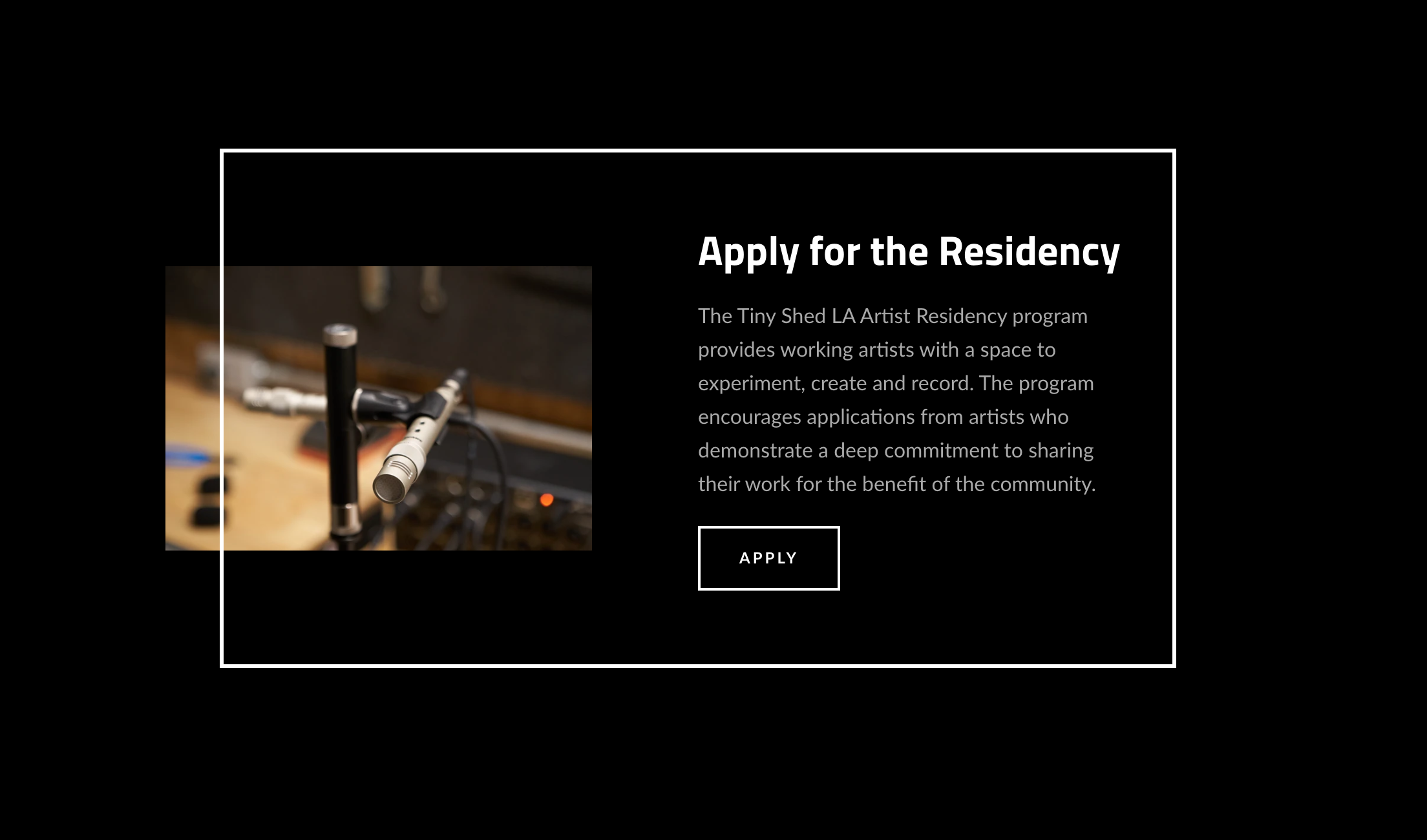 Music Residency at Tiny Shed LA