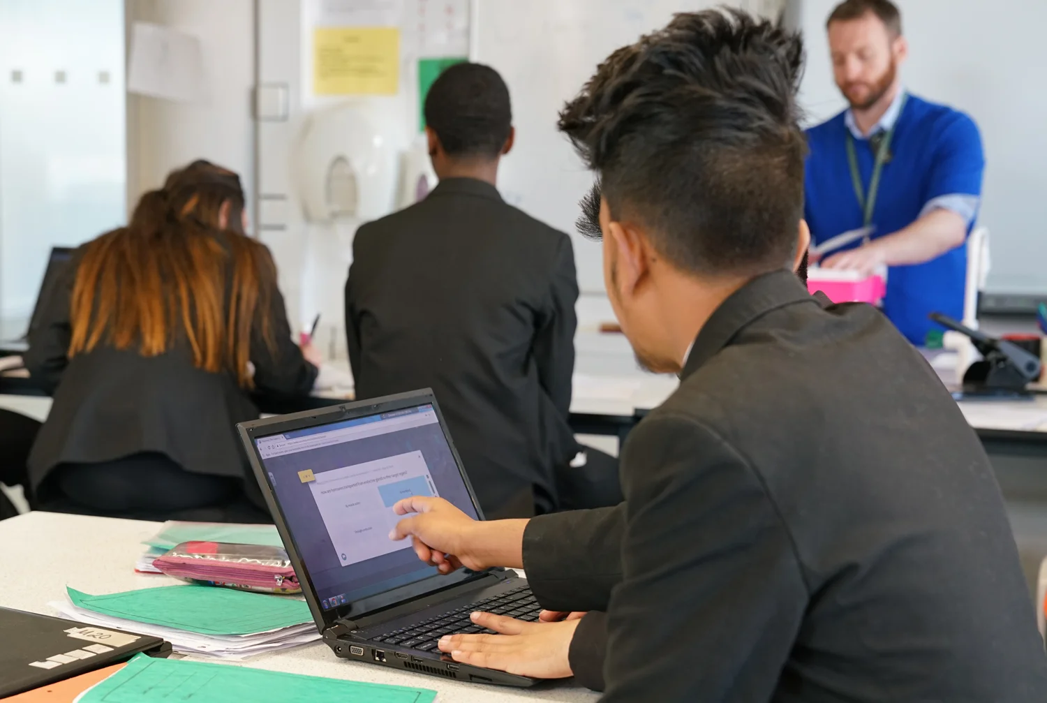 Students using Tassomai in science lessons