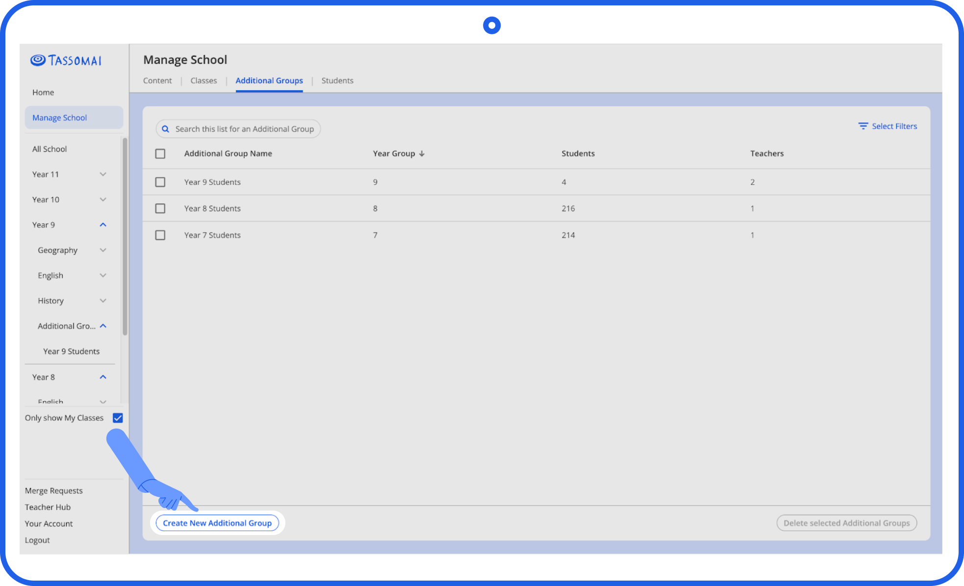 Create additional groups