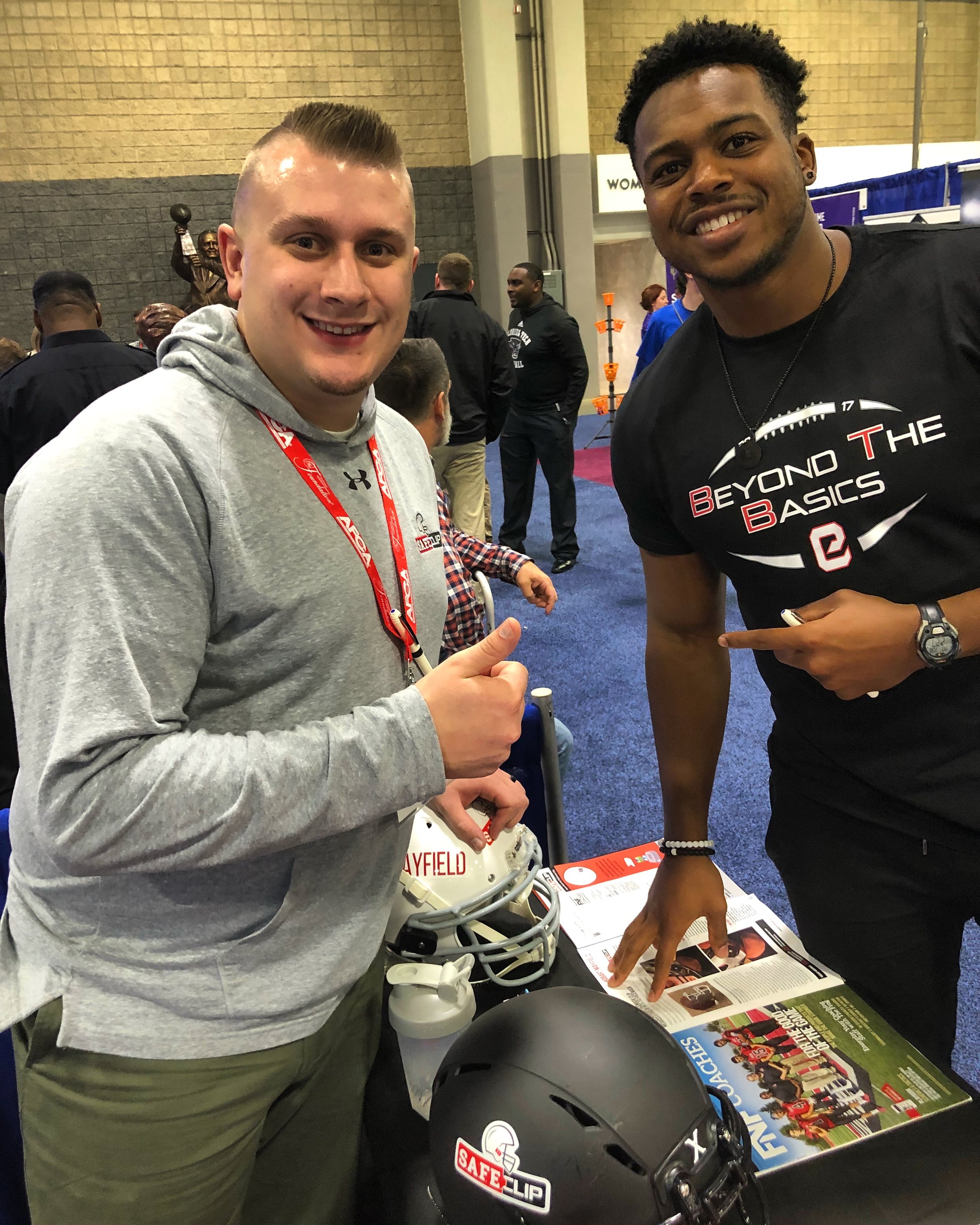 SAFEClip with Brandon Copeland (NFL Line Backer) at AFCA convention