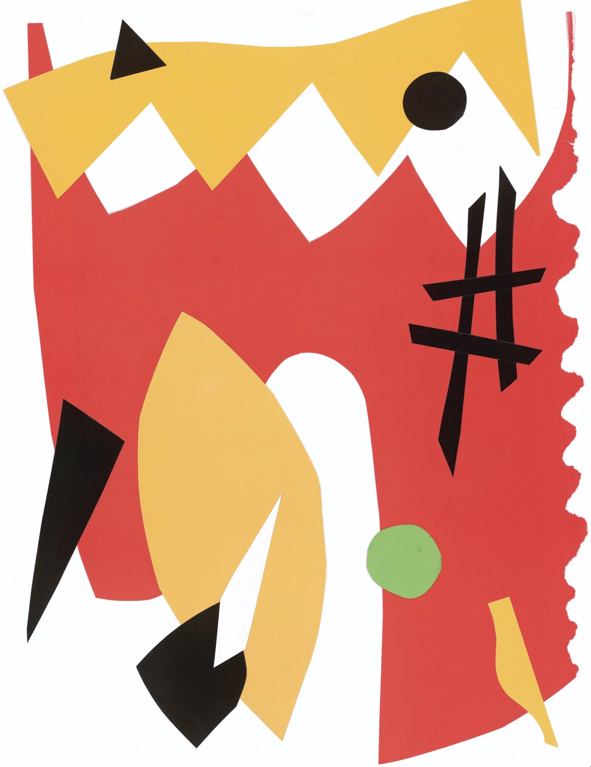 A, Paper Collage, 11 x 14 or 14 x 11