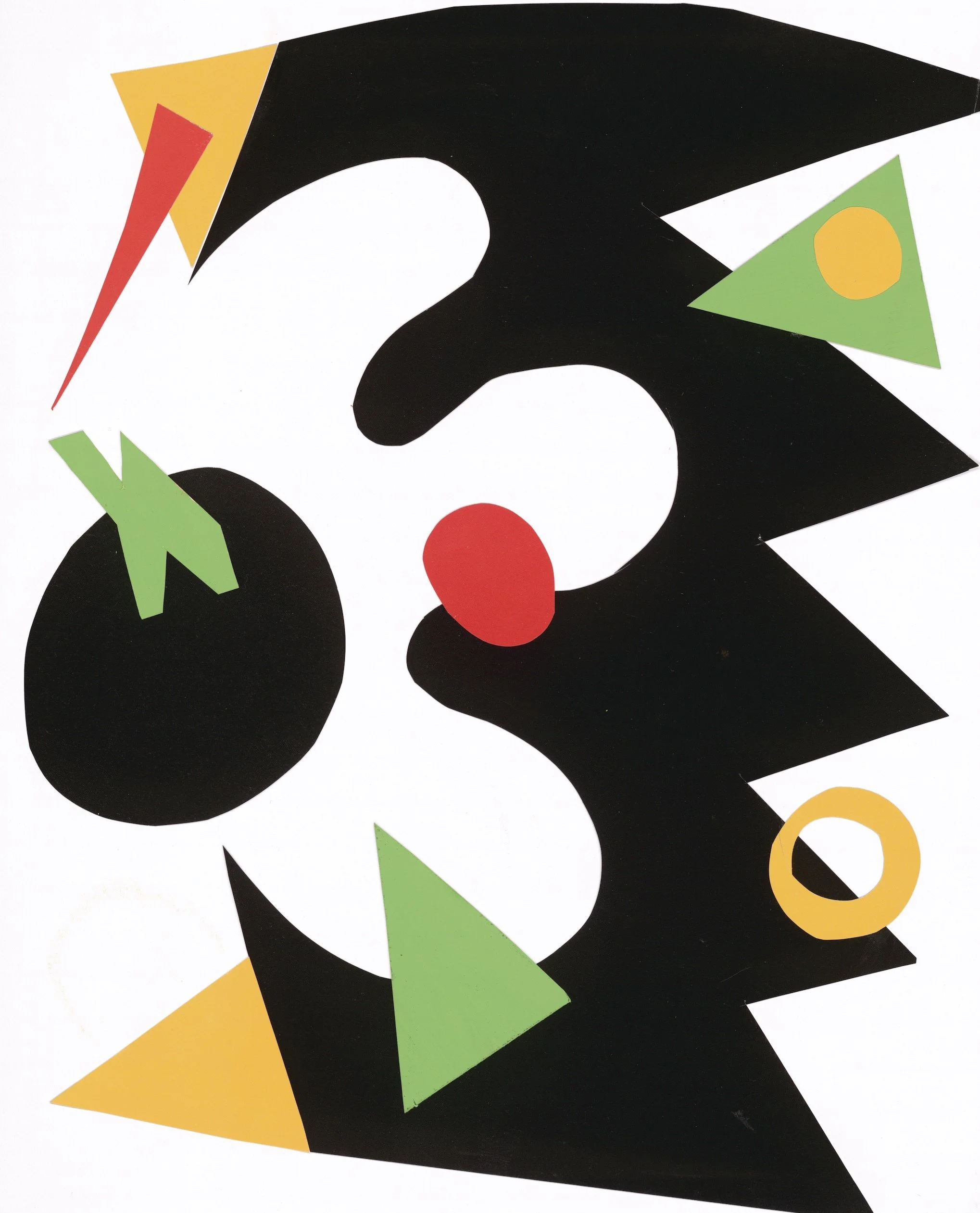 C, Paper Collage, 11 x 14 or 14 x 11