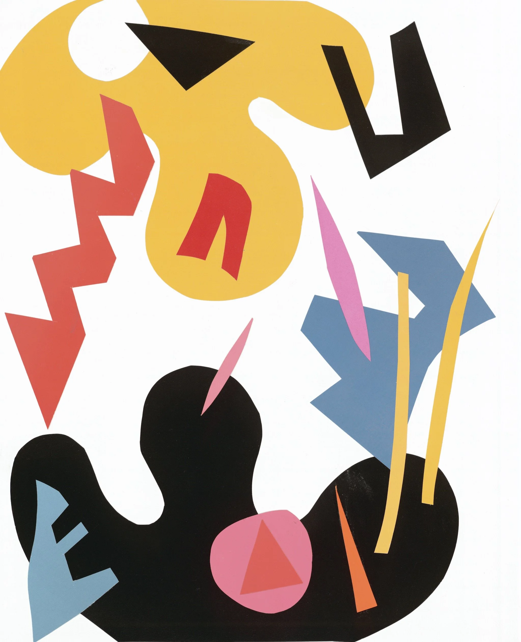 J, Paper Collage, 11 x 14 or 14 x 11