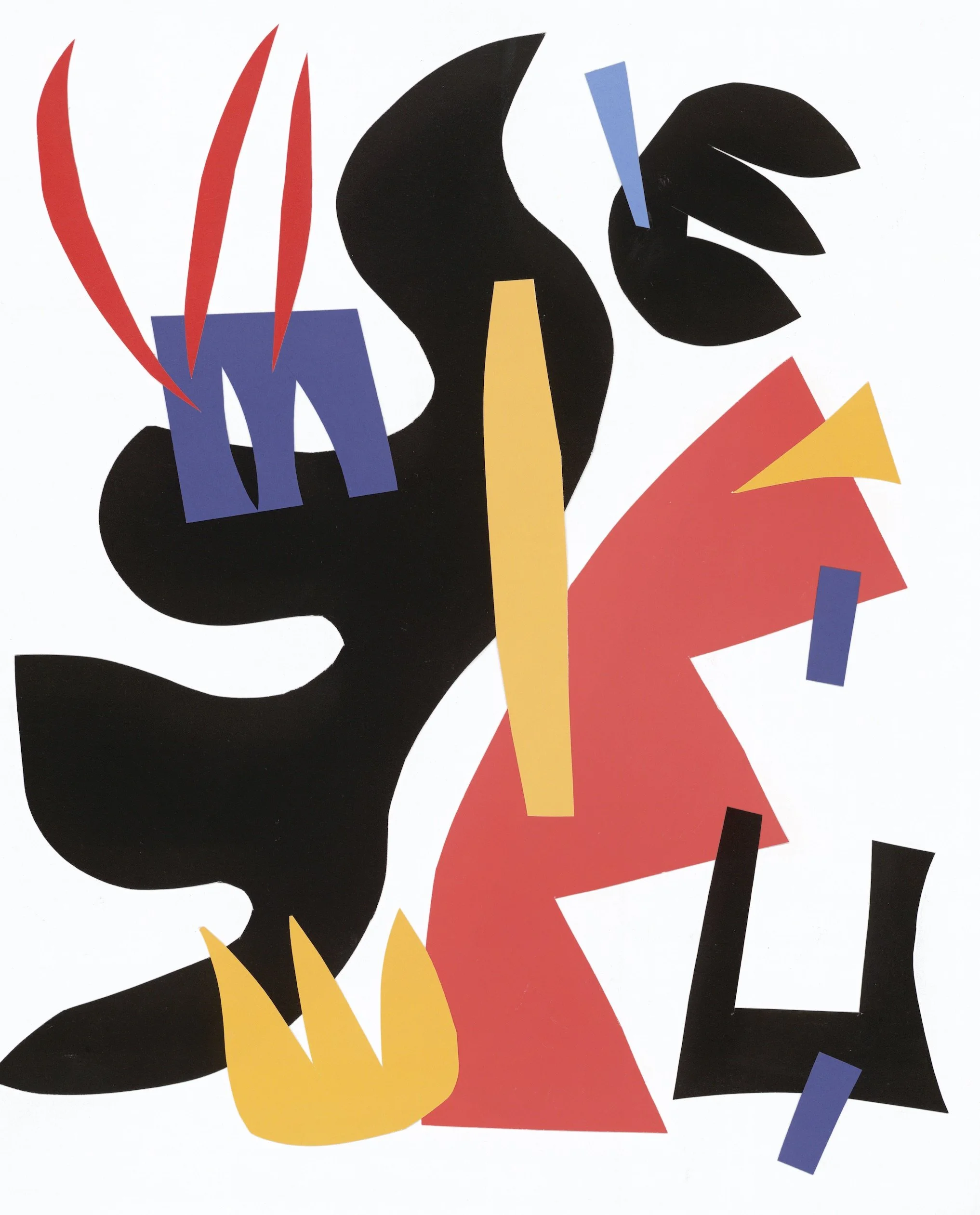 L, Paper Collage, 11 x 14 or 14 x 11