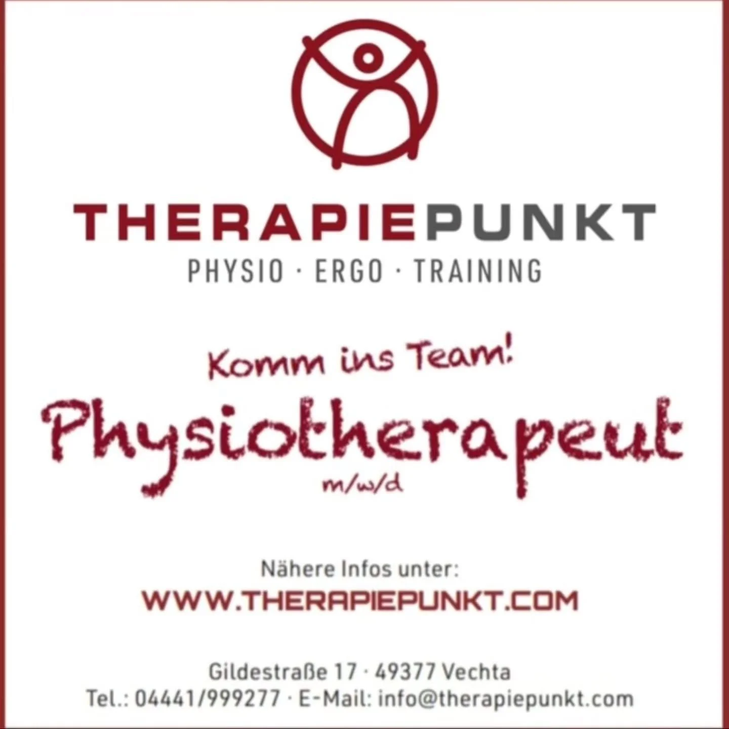 🚨 Physiotherapeut (m/w/d) gesucht &ndash; Werde Teil unseres Teams! 🚨

Du bist Physiotherapeut (m/w/d) und suchst eine neue Herausforderung in einer modernen Praxis? Dann haben wir genau das Richtige f&uuml;r dich! 🙌

💚 Was dich bei uns erwartet:
