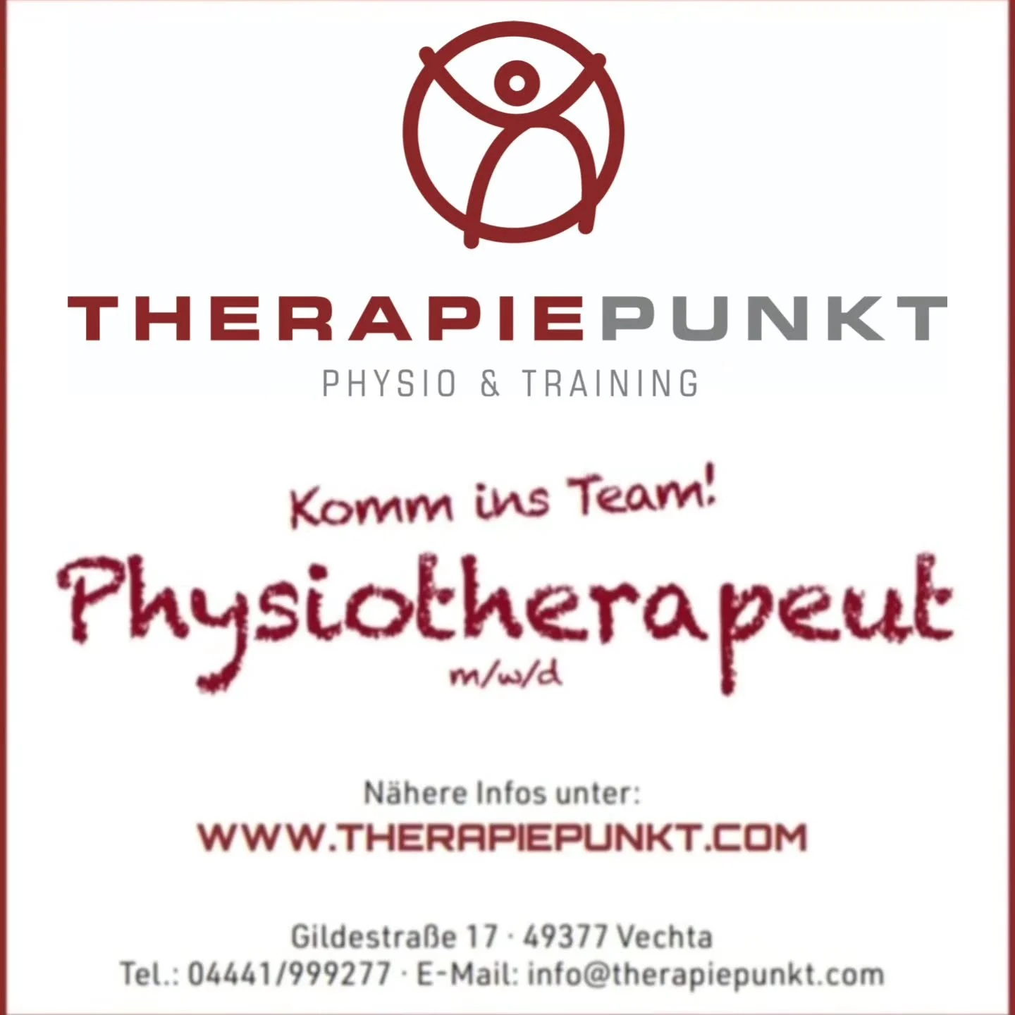 🚨 Physiotherapeut (m/w/d) gesucht &ndash; Werde Teil unseres Teams! 🚨

Du bist Physiotherapeut (m/w/d) und suchst eine neue Herausforderung in einer modernen Praxis? Dann haben wir genau das Richtige f&uuml;r dich! 🙌

💚 Was dich bei uns erwartet: