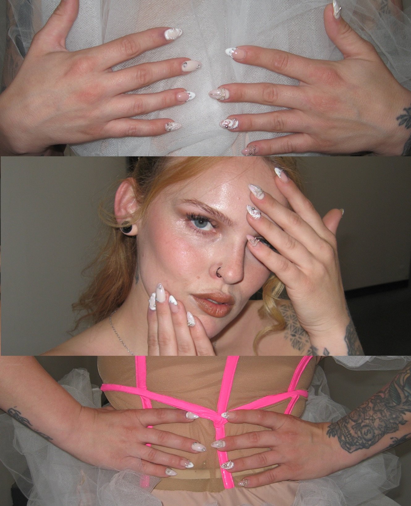 Look 3 done by Maddy! Model is giving face carddd and cutest beading design on the nails! 
.
.
.
#nails #glamorousnails #hamiltonnailsalon #nailsdesign #hamontbusiness