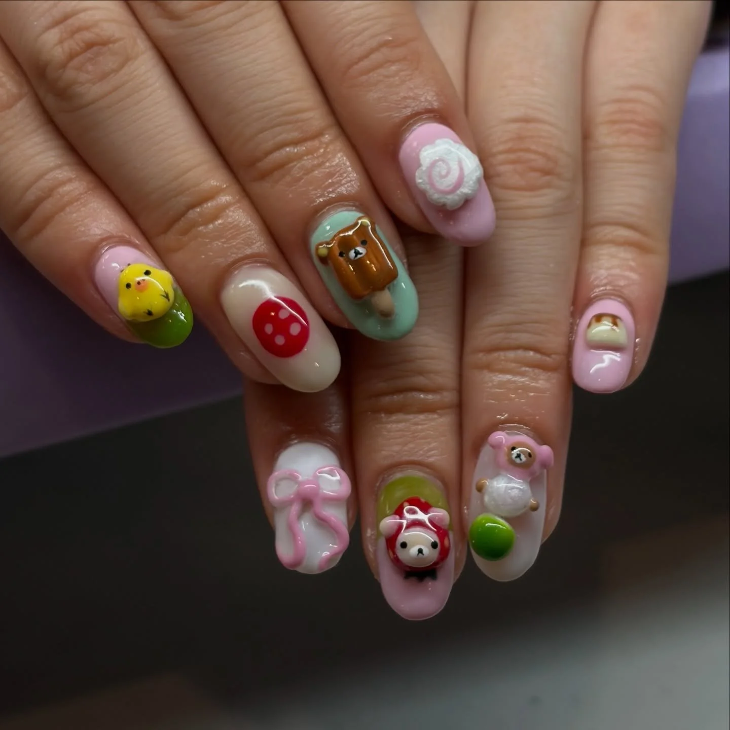 Cutest Rilakkuma nails ever!!! So yummy 😋😋 
.
.
.
#nailsnailsnails #hamiltonnailsalon #rilakkuma #cute #hamontmakers